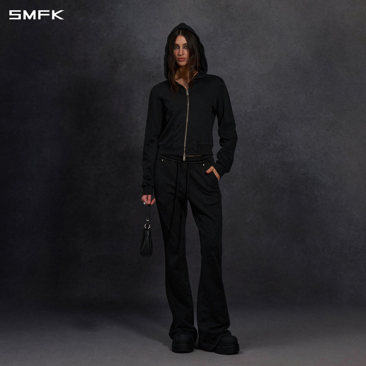 MYTH AEOLUS MUTATION FLARE PANTS/COLD DYE/W COLD DYE BLACK
