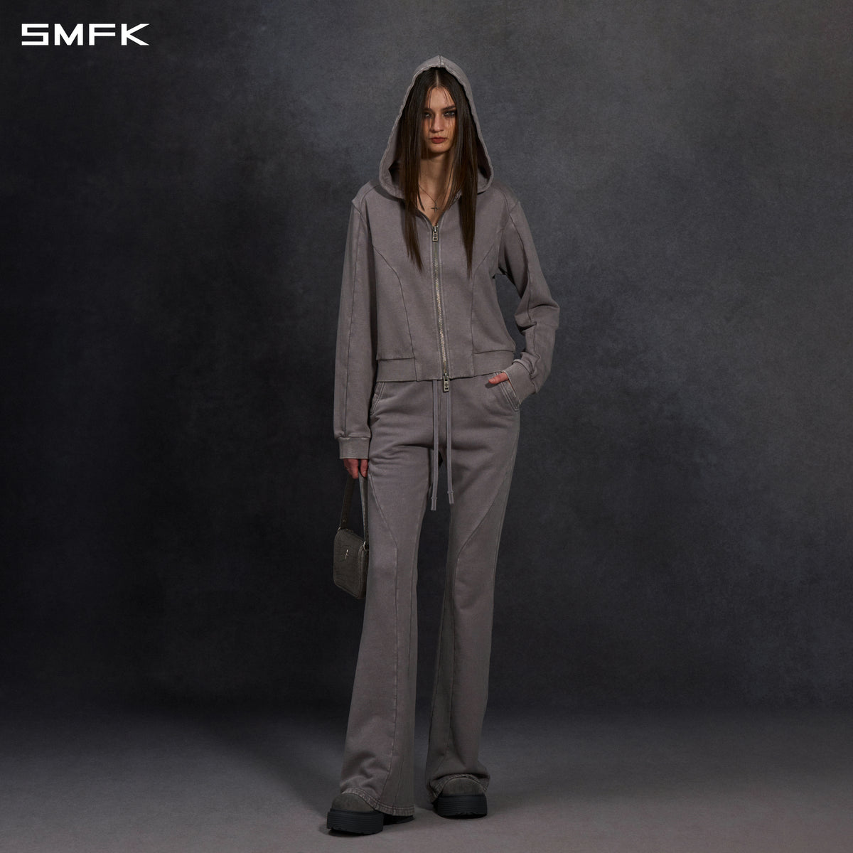 MYTH AEOLUS MUTATION FLARE PANTS/COLD DYE/W COLD DYE GREY