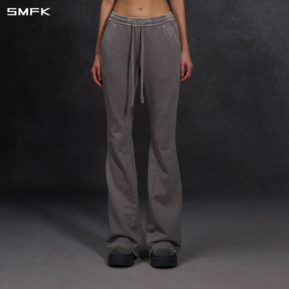 MYTH AEOLUS MUTATION FLARE PANTS/COLD DYE/W COLD DYE GREY