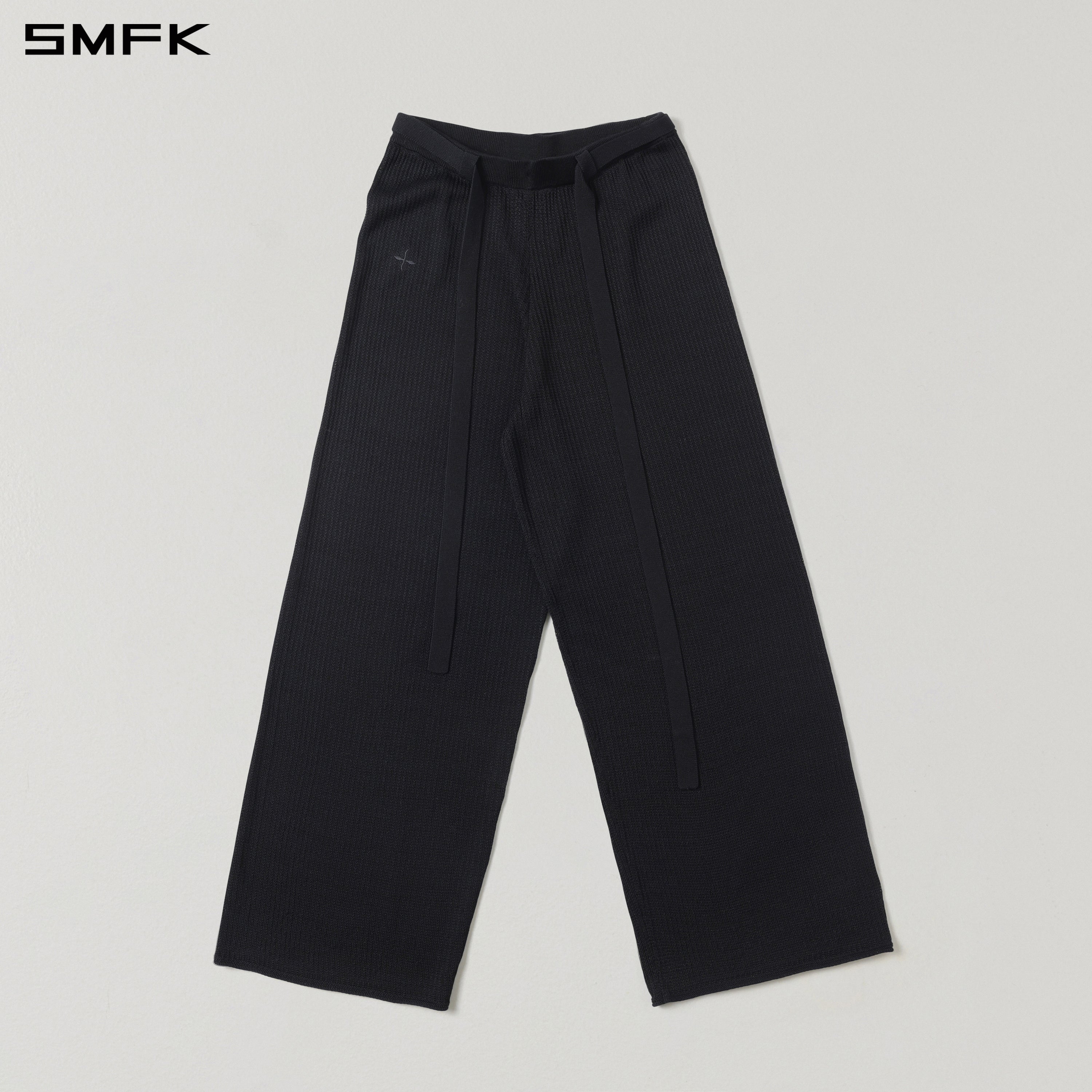 MYTH SEER STRT KNIT PANTS/TENCEL+SILK WILD BLACK