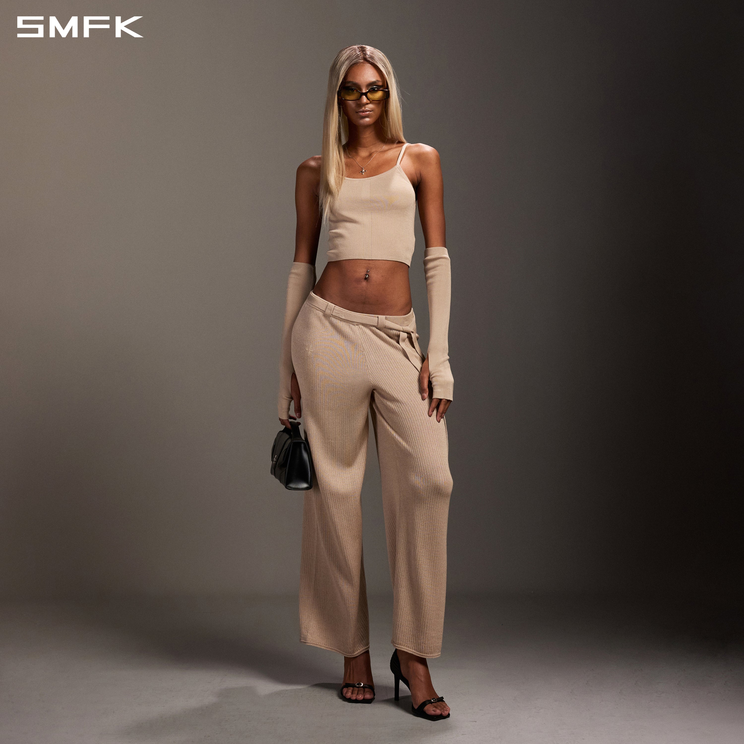 MYTH SEER STRT KNIT PANTS/TENCEL+SILK FRESH SKIN