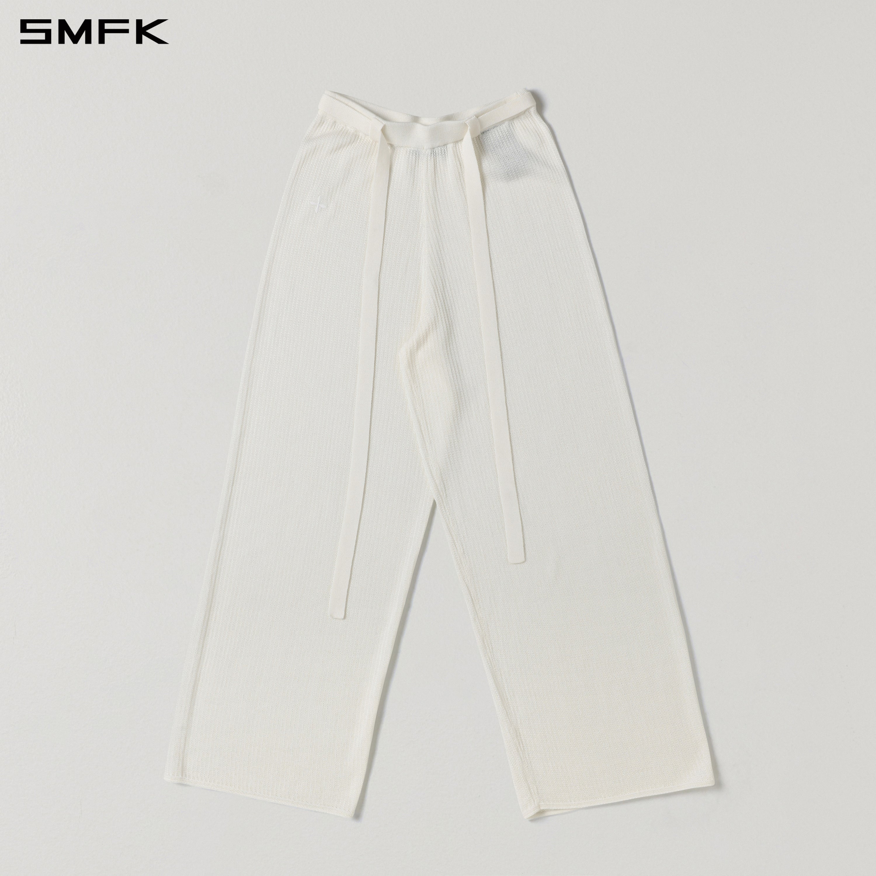 MYTH SEER STRT KNIT PANTS/TENCEL+SILK CLOUD WHITE
