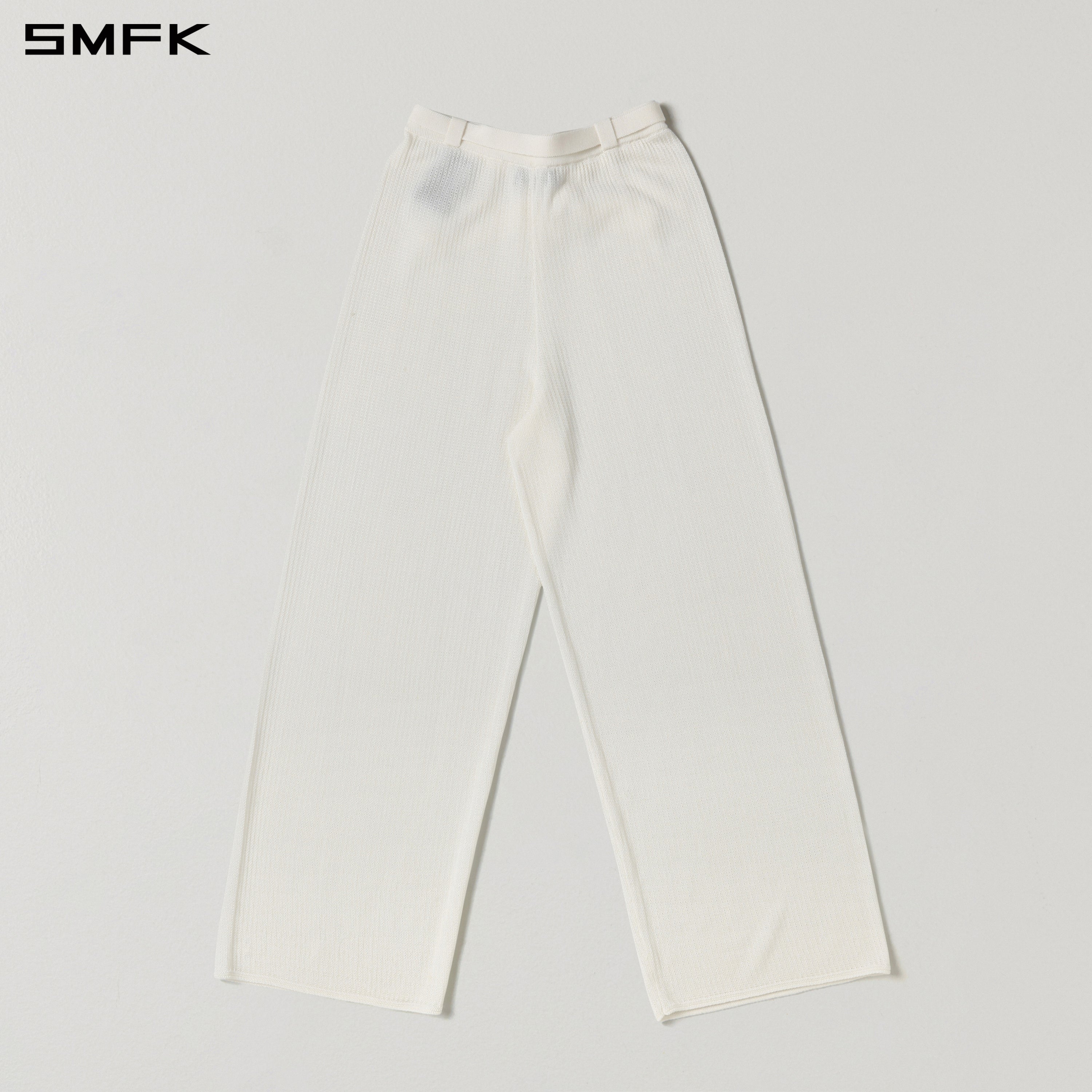 MYTH SEER STRT KNIT PANTS/TENCEL+SILK CLOUD WHITE