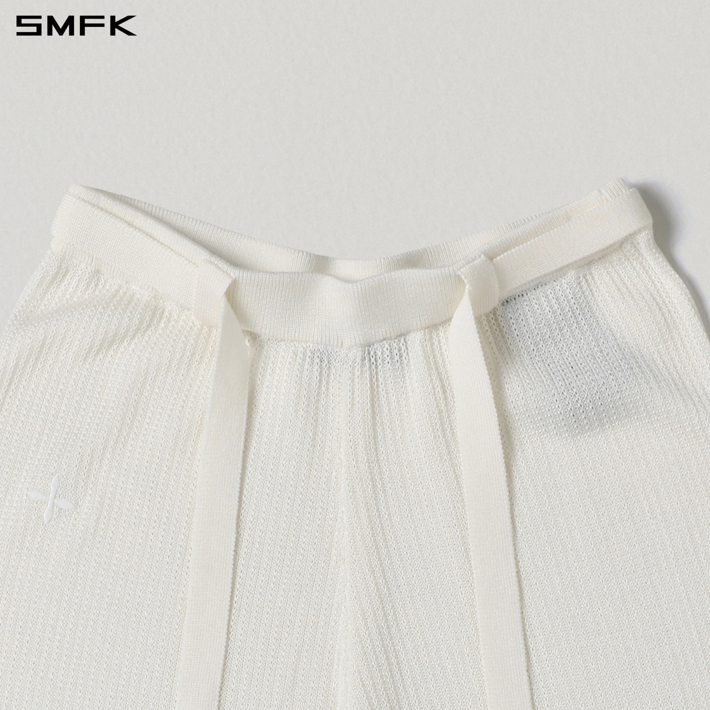 MYTH SEER STRT KNIT PANTS/TENCEL+SILK CLOUD WHITE
