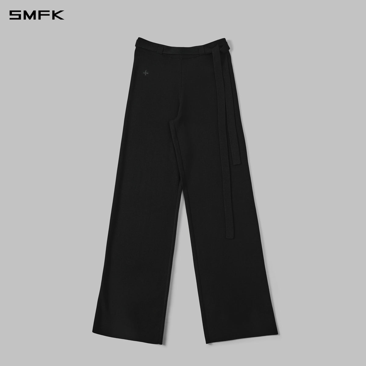 MYTH SIREN EVENING FLARED KNIT PANTS/LENZING TENCEL+SILK+COTTON WILD BLACK