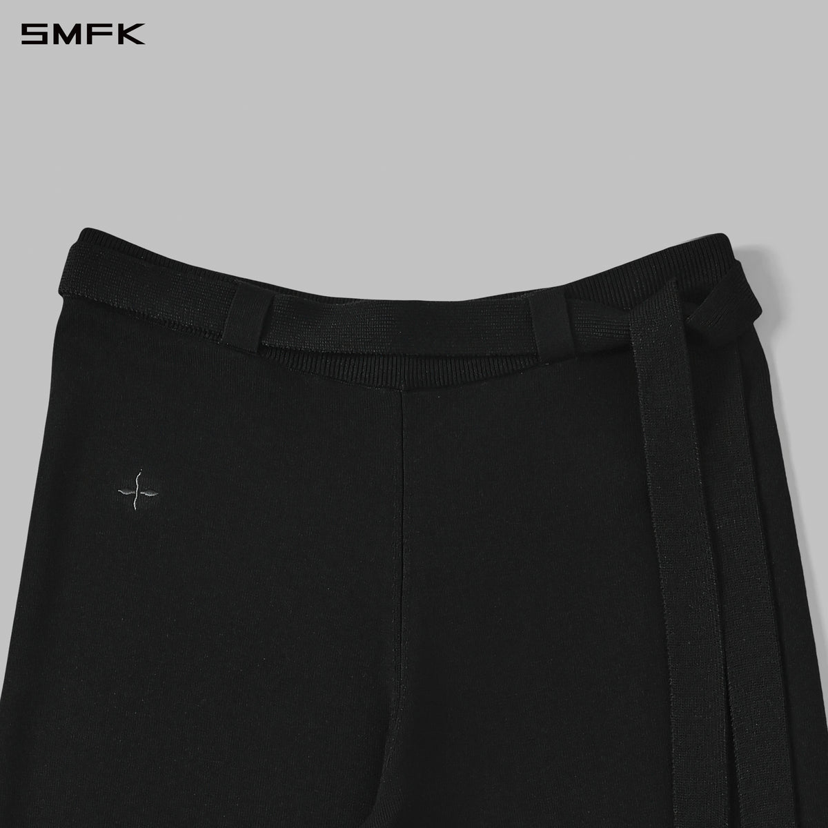 MYTH SIREN EVENING FLARED KNIT PANTS/LENZING TENCEL+SILK+COTTON WILD BLACK
