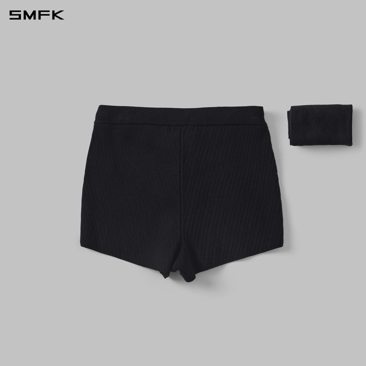 MYTH AEOLUS EVENING V-NECK KNIT SHORTS/LENZING TENCEL+SILK+COTTON WILD BLACK