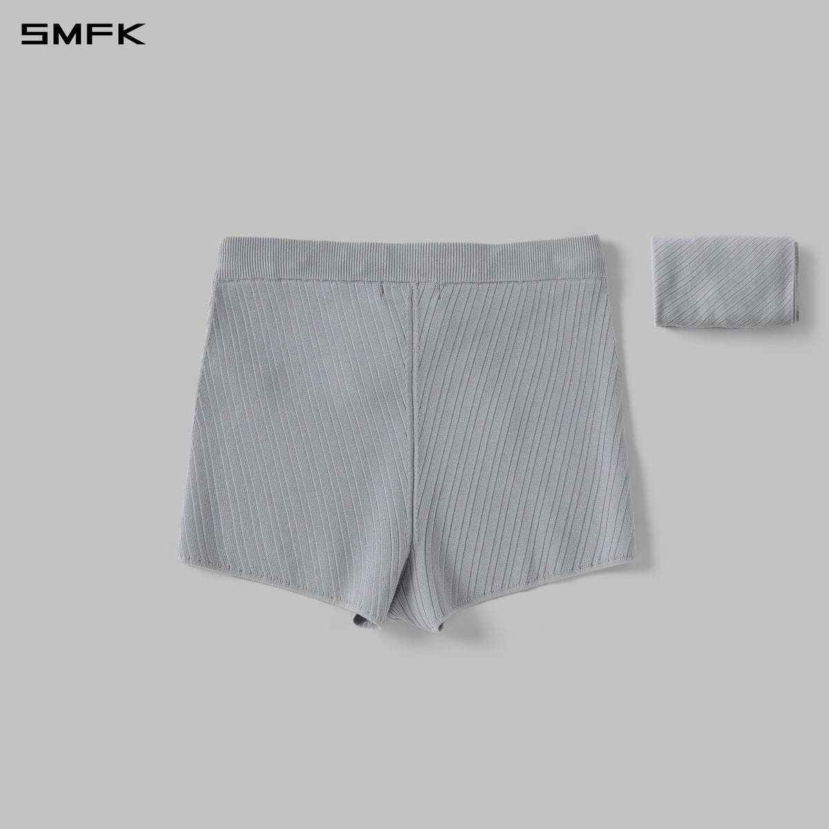 MYTH AEOLUS EVENING V-NECK KNIT SHORTS/LENZING TENCEL+SILK+COTTON GLACIER GREY