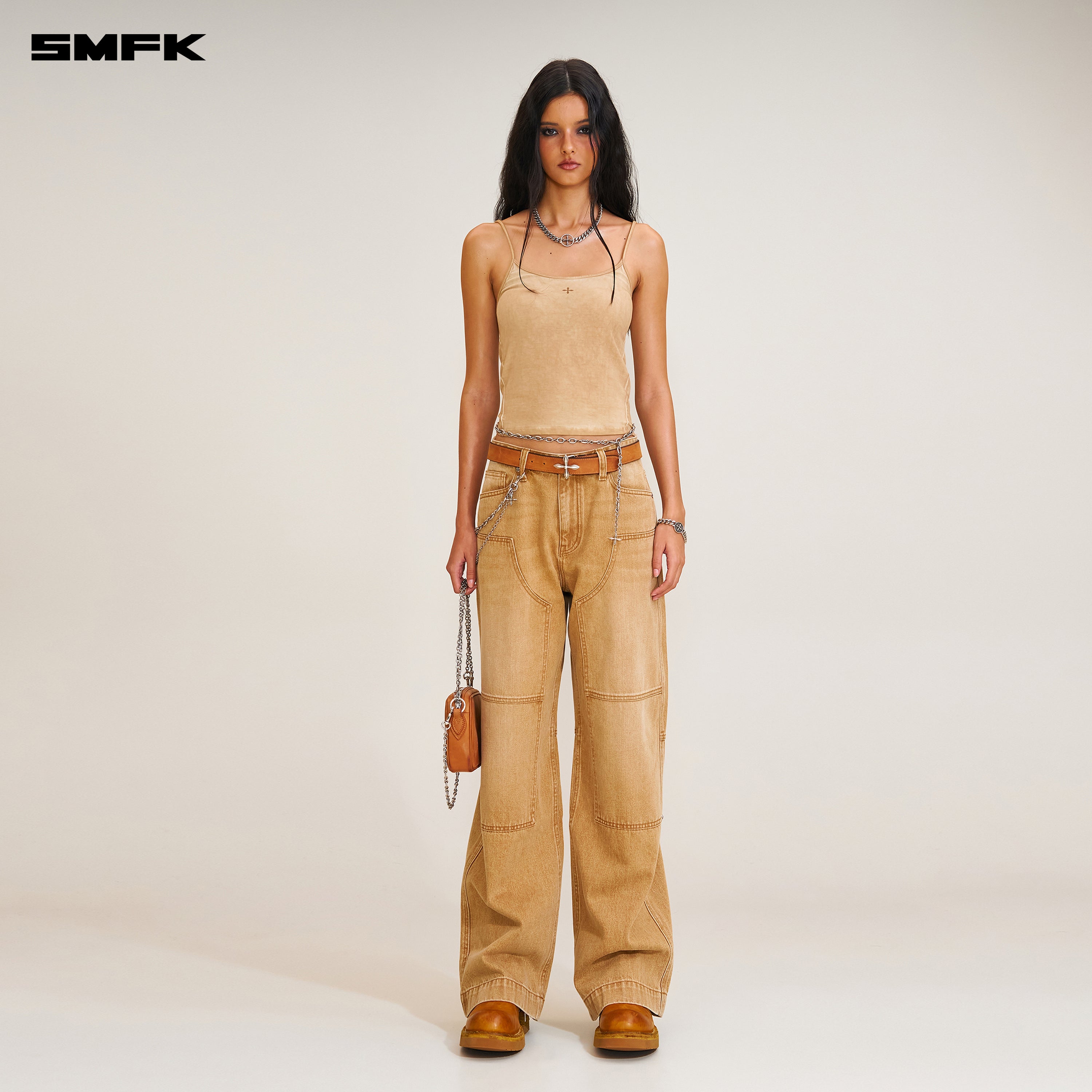 COMPASS RETRO LOOSE CARGO PANTS WILD COWBOY BROWN