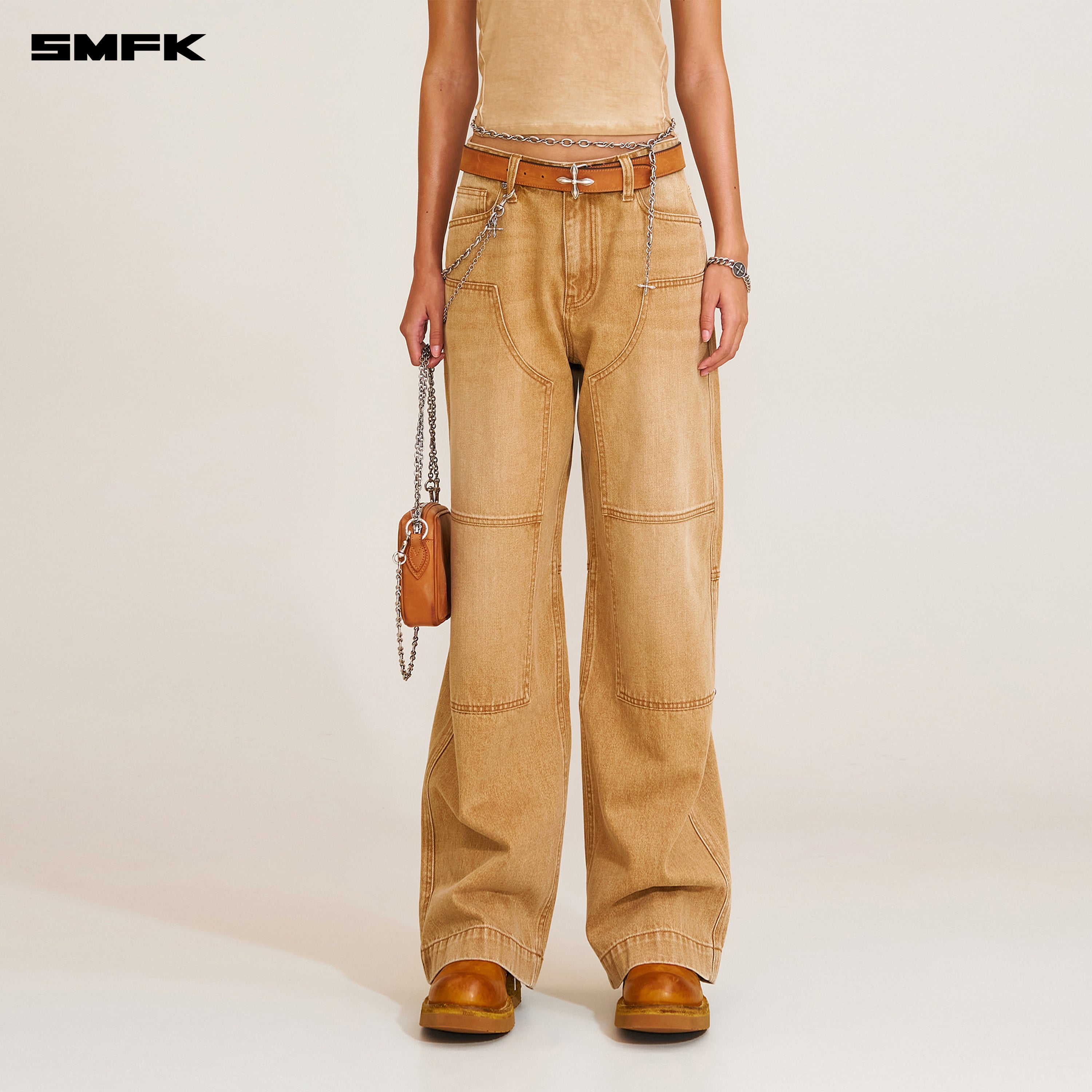 COMPASS RETRO LOOSE CARGO PANTS WILD COWBOY BROWN