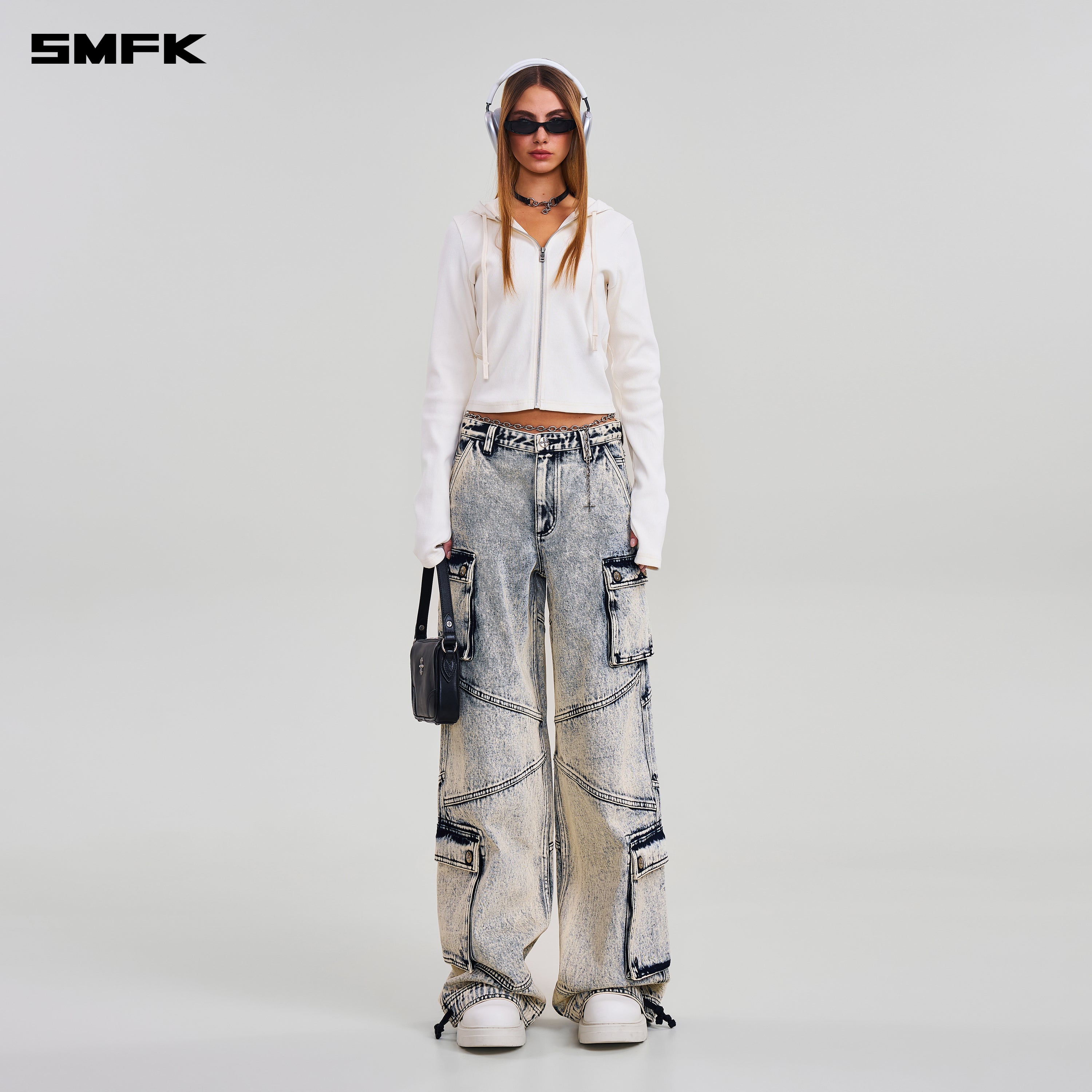 COMPASS RETRO TOWER CARGO PANTS WHITE SNOWFLAKE