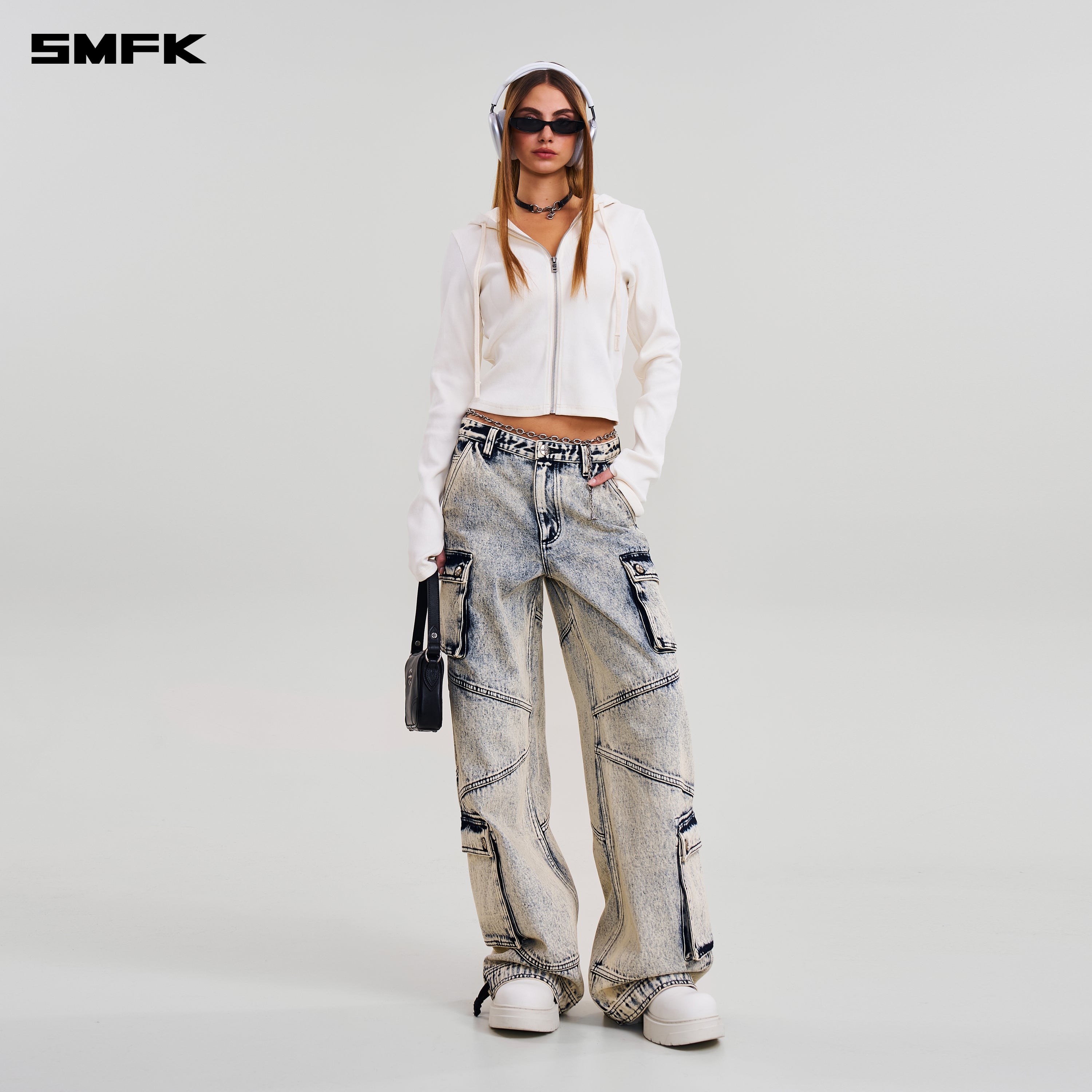 COMPASS RETRO TOWER CARGO PANTS WHITE SNOWFLAKE