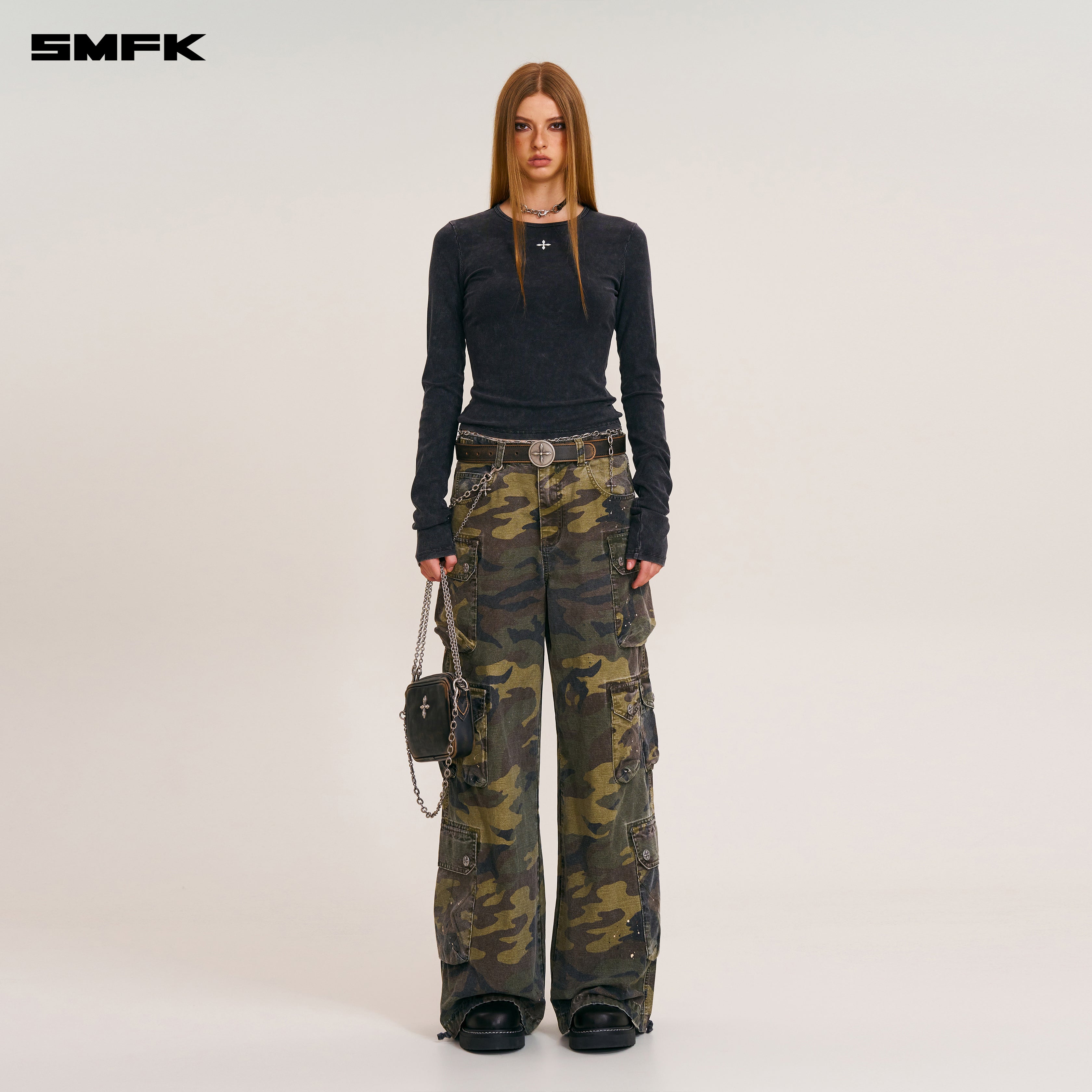 RAGE WILD ORIGIN HANDCRAFT TOWER CAMO CARGO PANTS ARMY GREEN