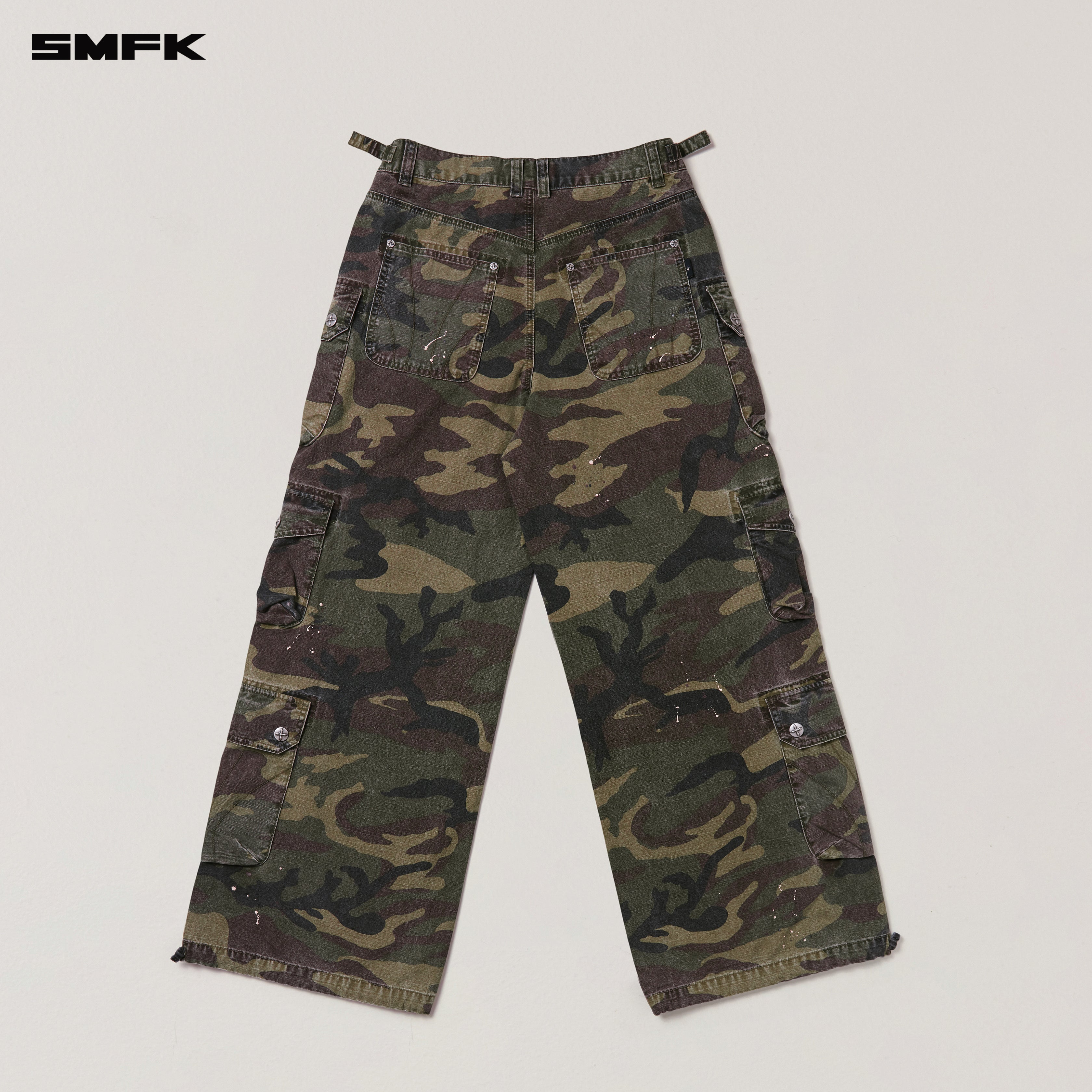 RAGE WILD ORIGIN HANDCRAFT TOWER CAMO CARGO PANTS ARMY GREEN