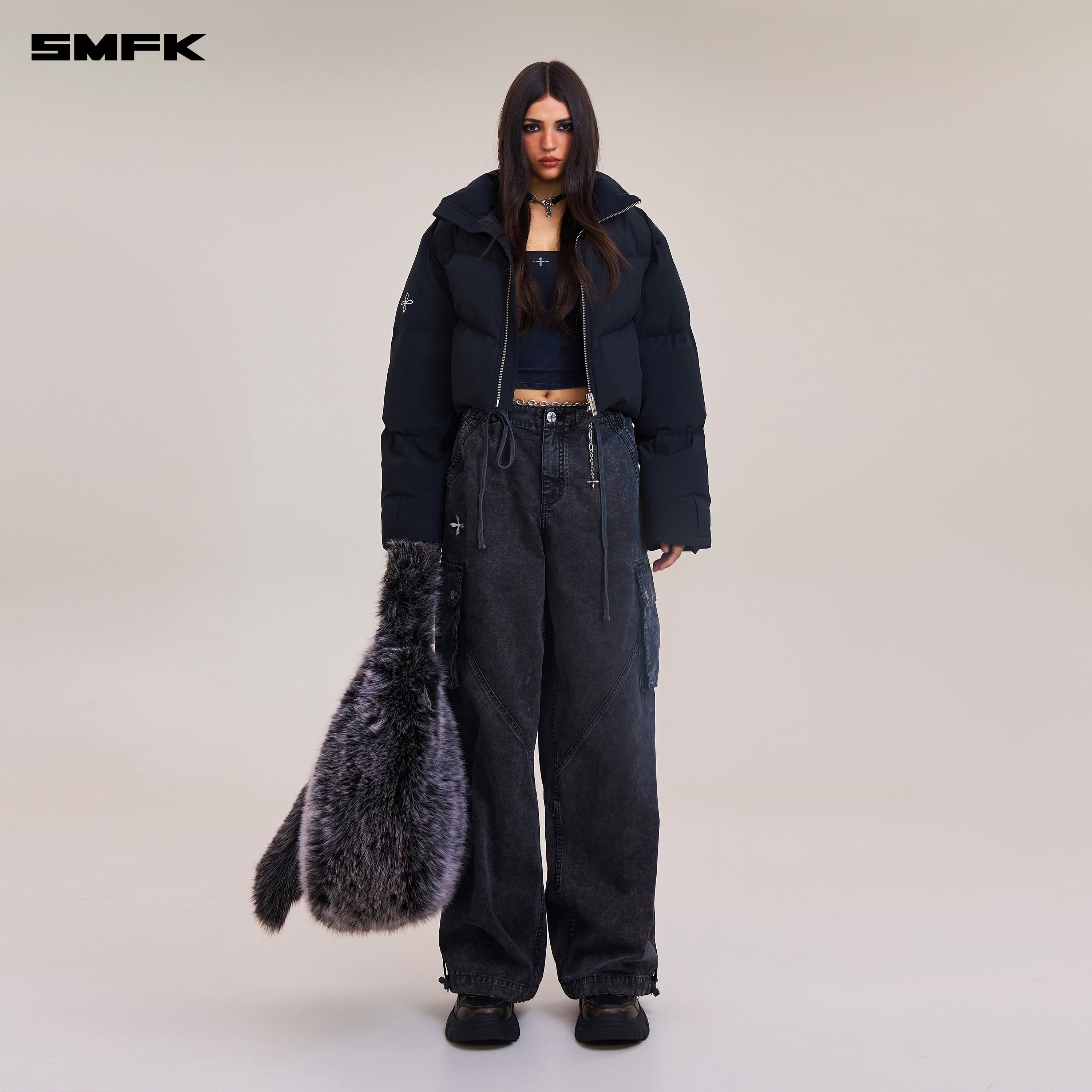 RAGE-WILD ORIGIN HANDCRAFT LOOSE PARA PANTS/GARMENT DYED WILD BLACK