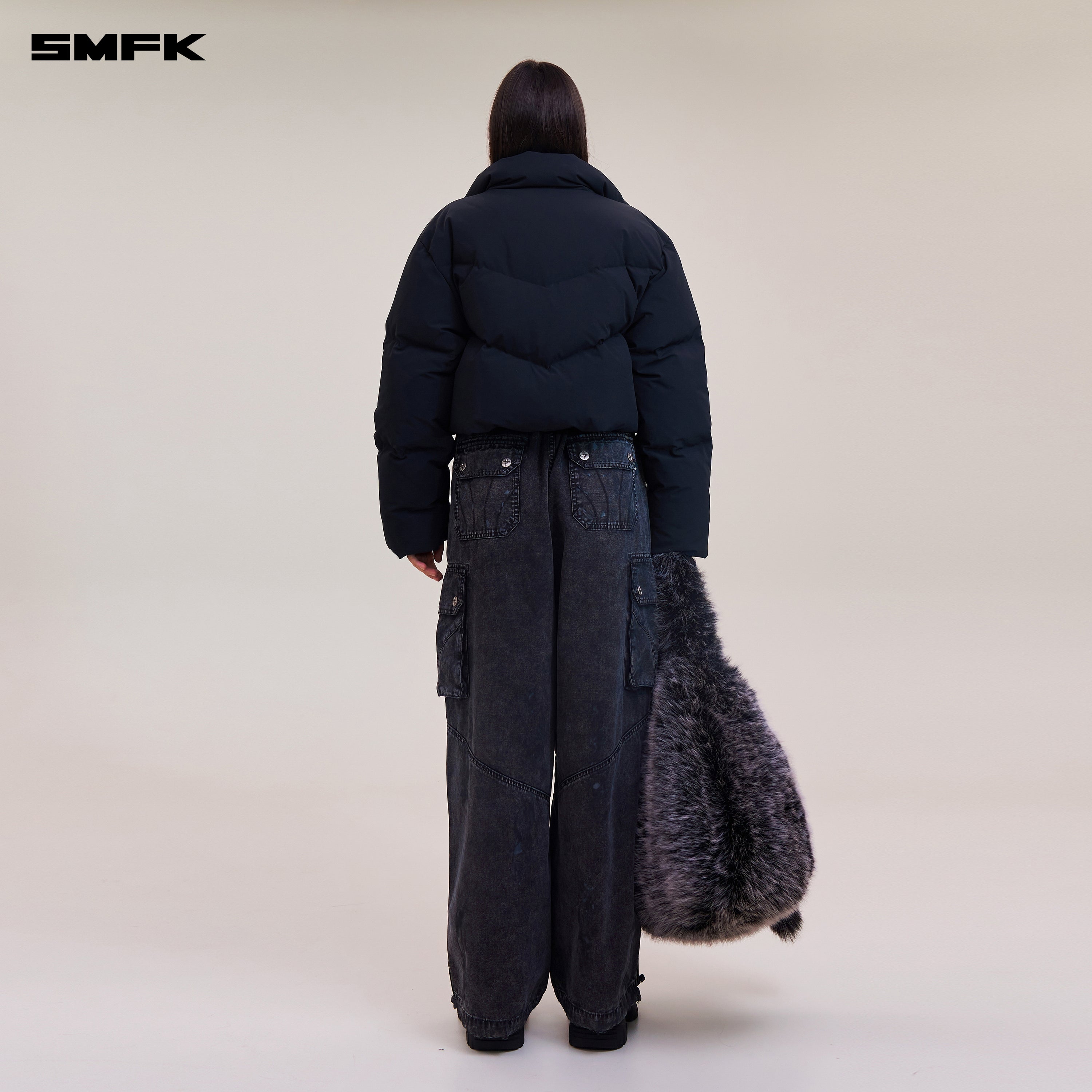 RAGE-WILD ORIGIN HANDCRAFT LOOSE PARA PANTS/GARMENT DYED WILD BLACK