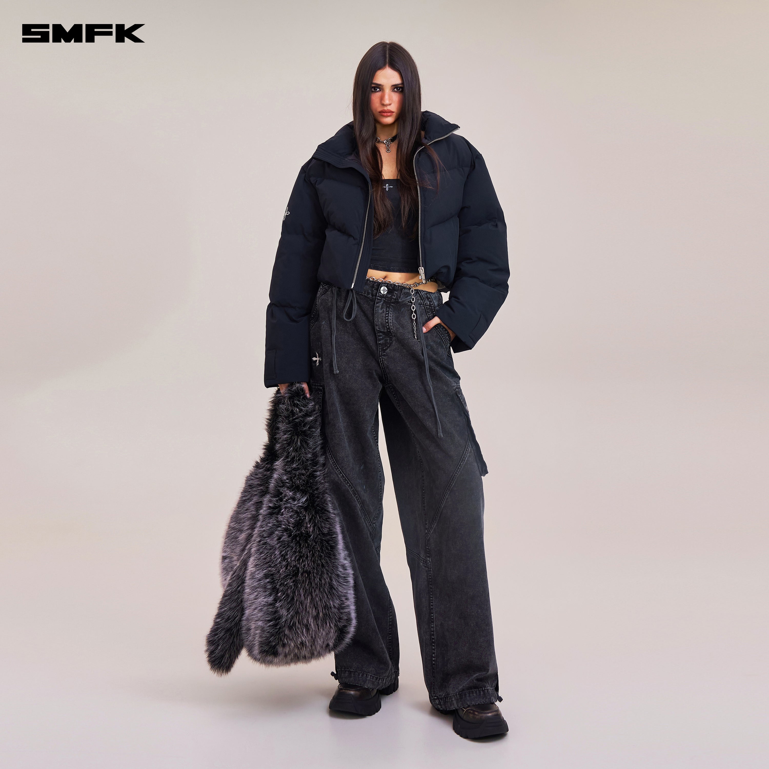 RAGE-WILD ORIGIN HANDCRAFT LOOSE PARA PANTS/GARMENT DYED WILD BLACK