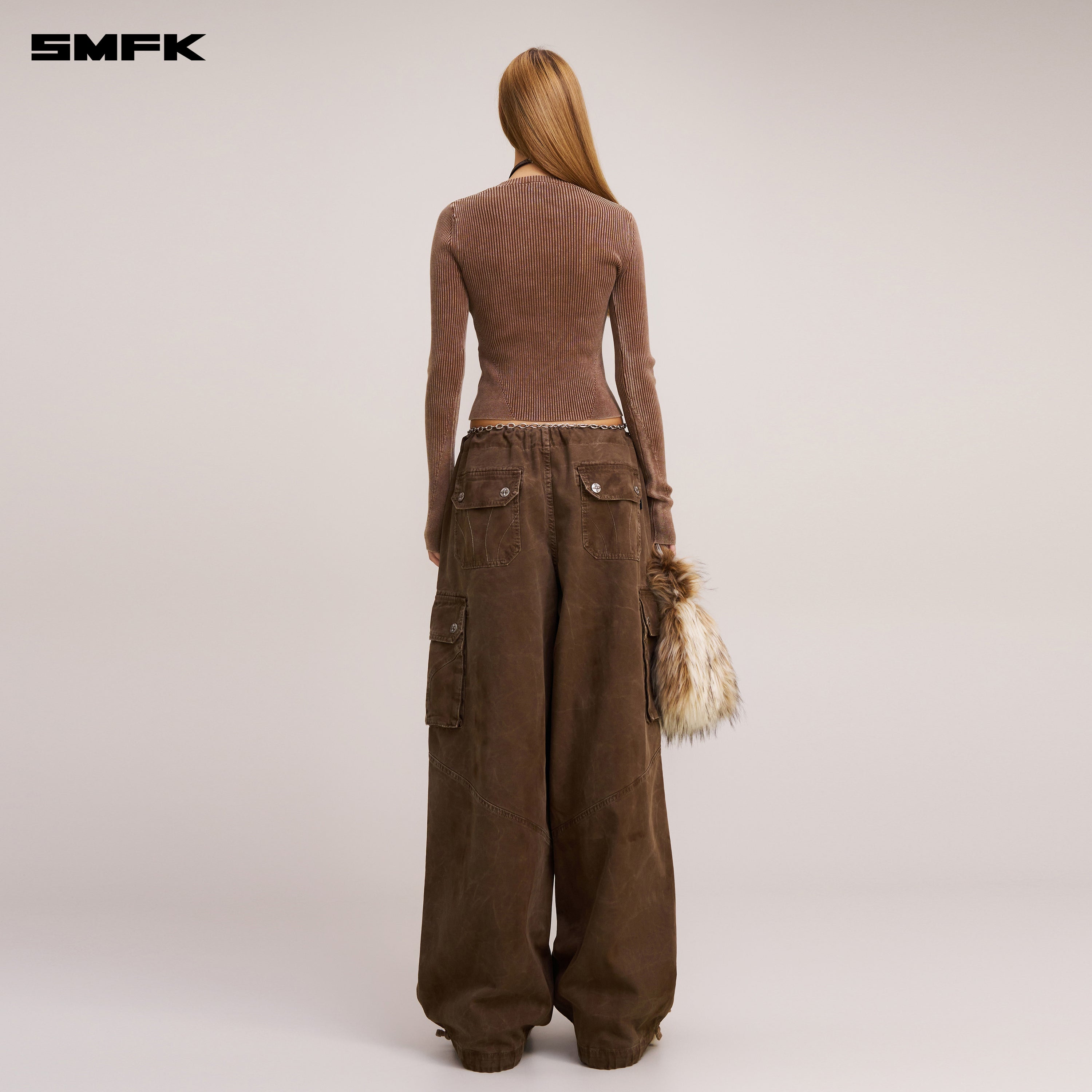 RAGE-WILD ORIGIN HANDCRAFT LOOSE PARA PANTS/GARMENT DYED SHADOW BROWN