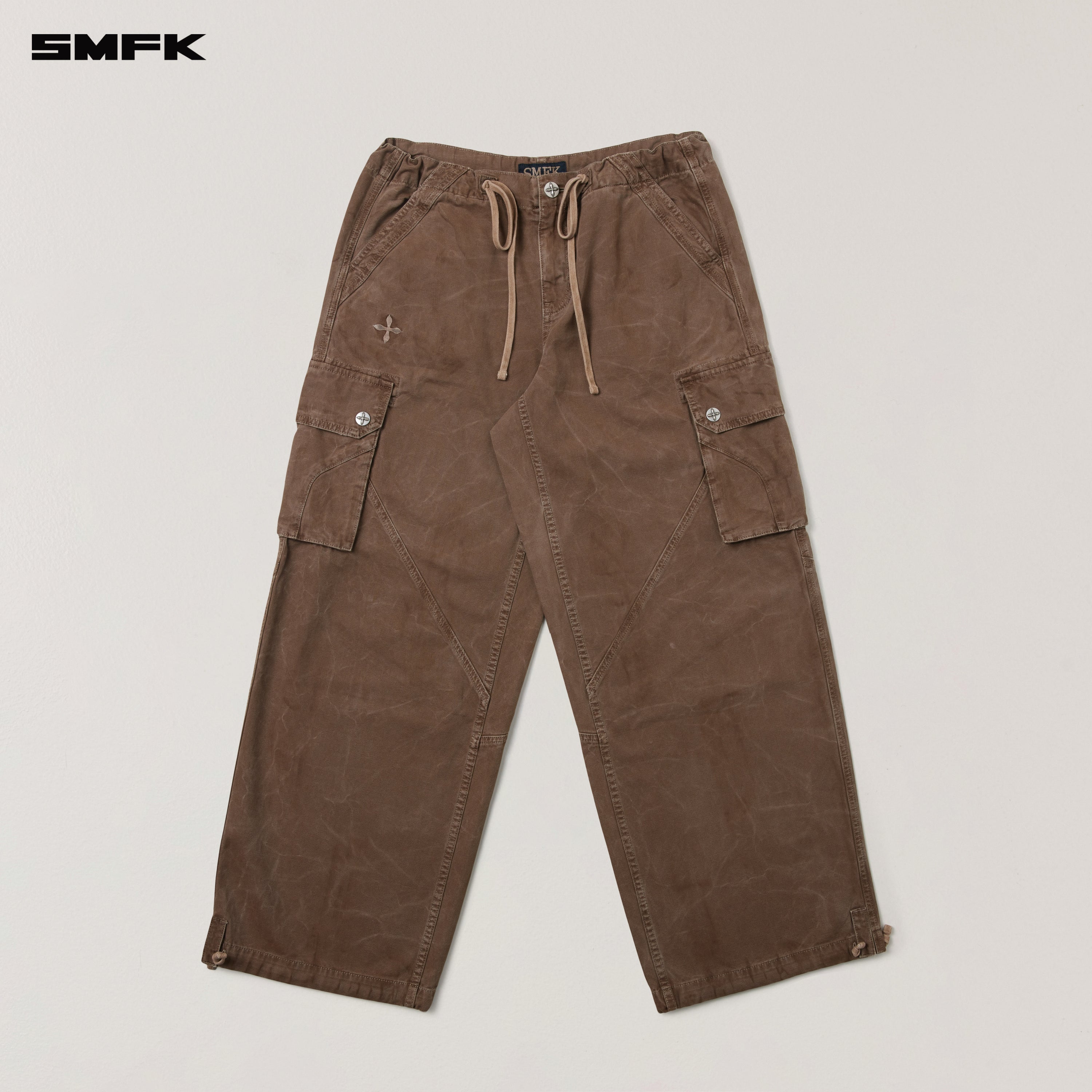 RAGE-WILD ORIGIN HANDCRAFT LOOSE PARA PANTS/GARMENT DYED SHADOW BROWN