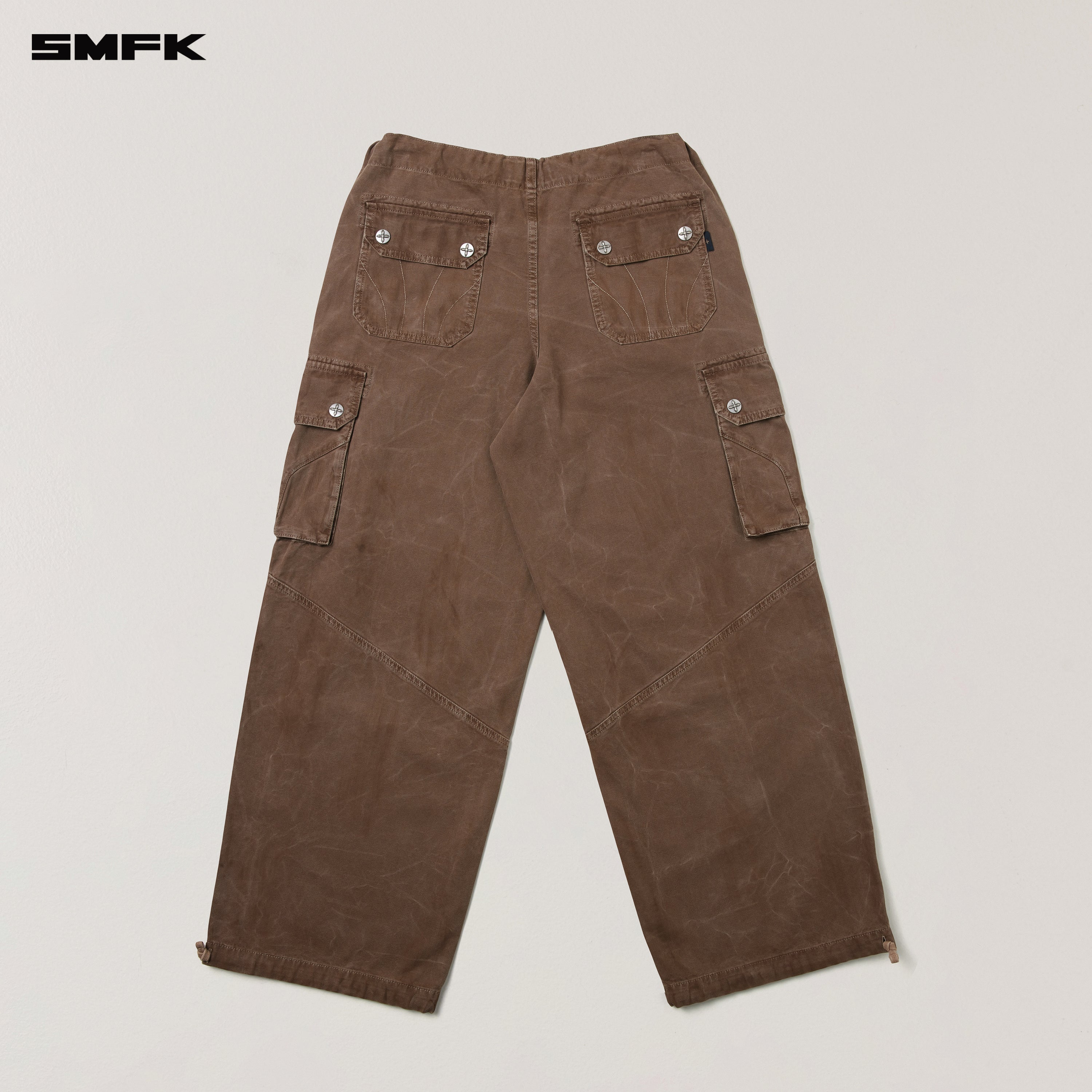 RAGE-WILD ORIGIN HANDCRAFT LOOSE PARA PANTS/GARMENT DYED SHADOW BROWN
