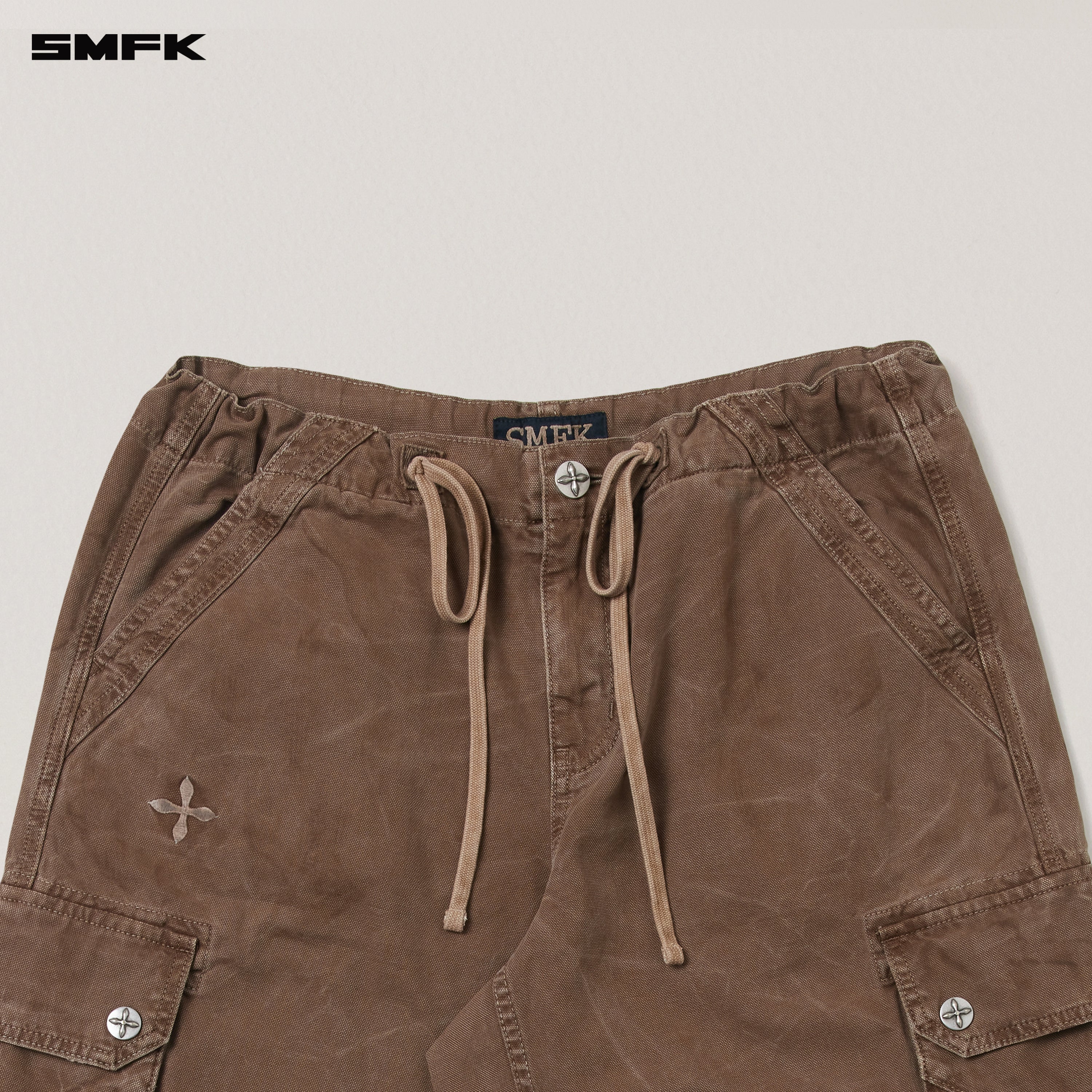 RAGE-WILD ORIGIN HANDCRAFT LOOSE PARA PANTS/GARMENT DYED SHADOW BROWN