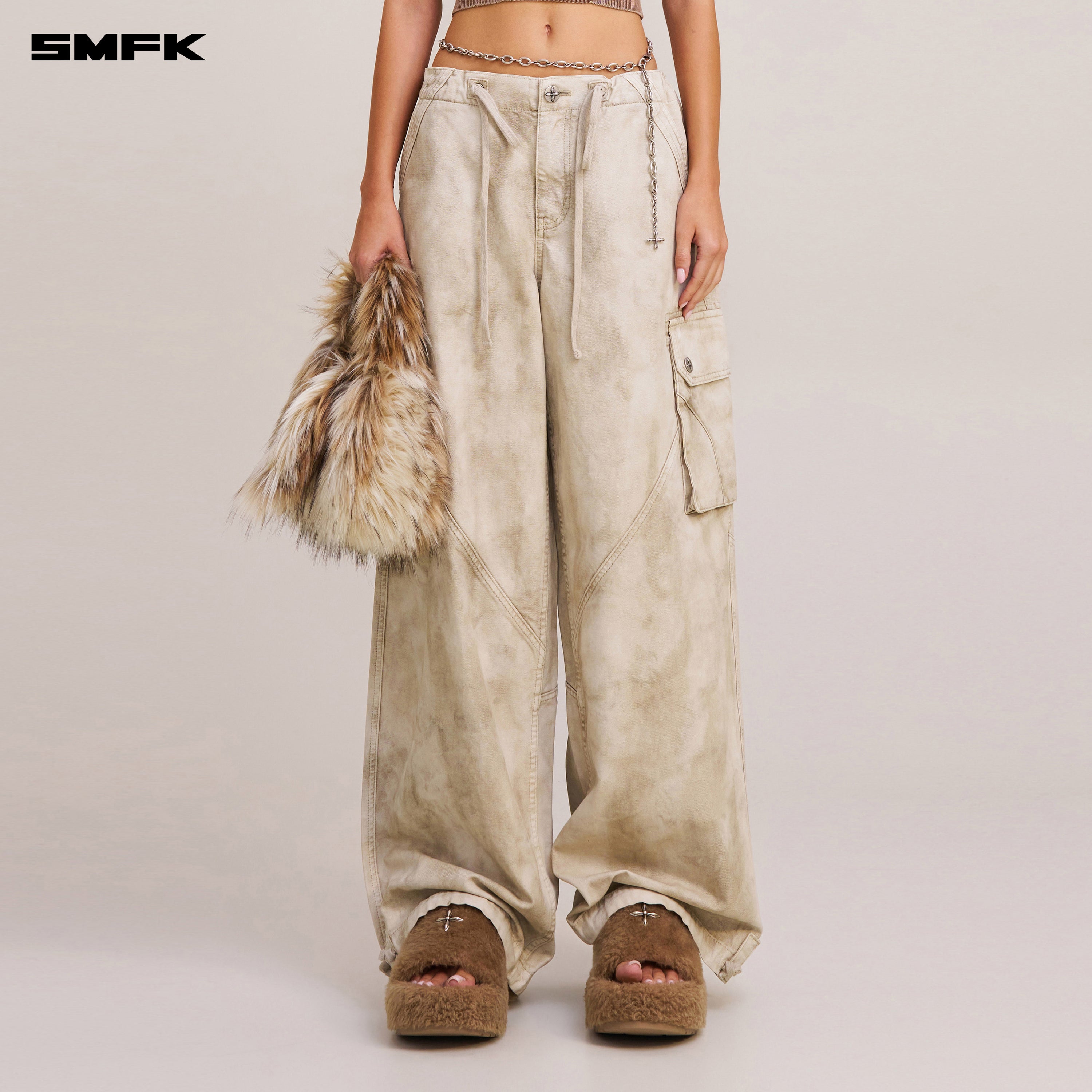 RAGE-WILD ORIGIN HANDCRAFT LOOSE PARA PANTS/GARMENT DYED WILD BROWN