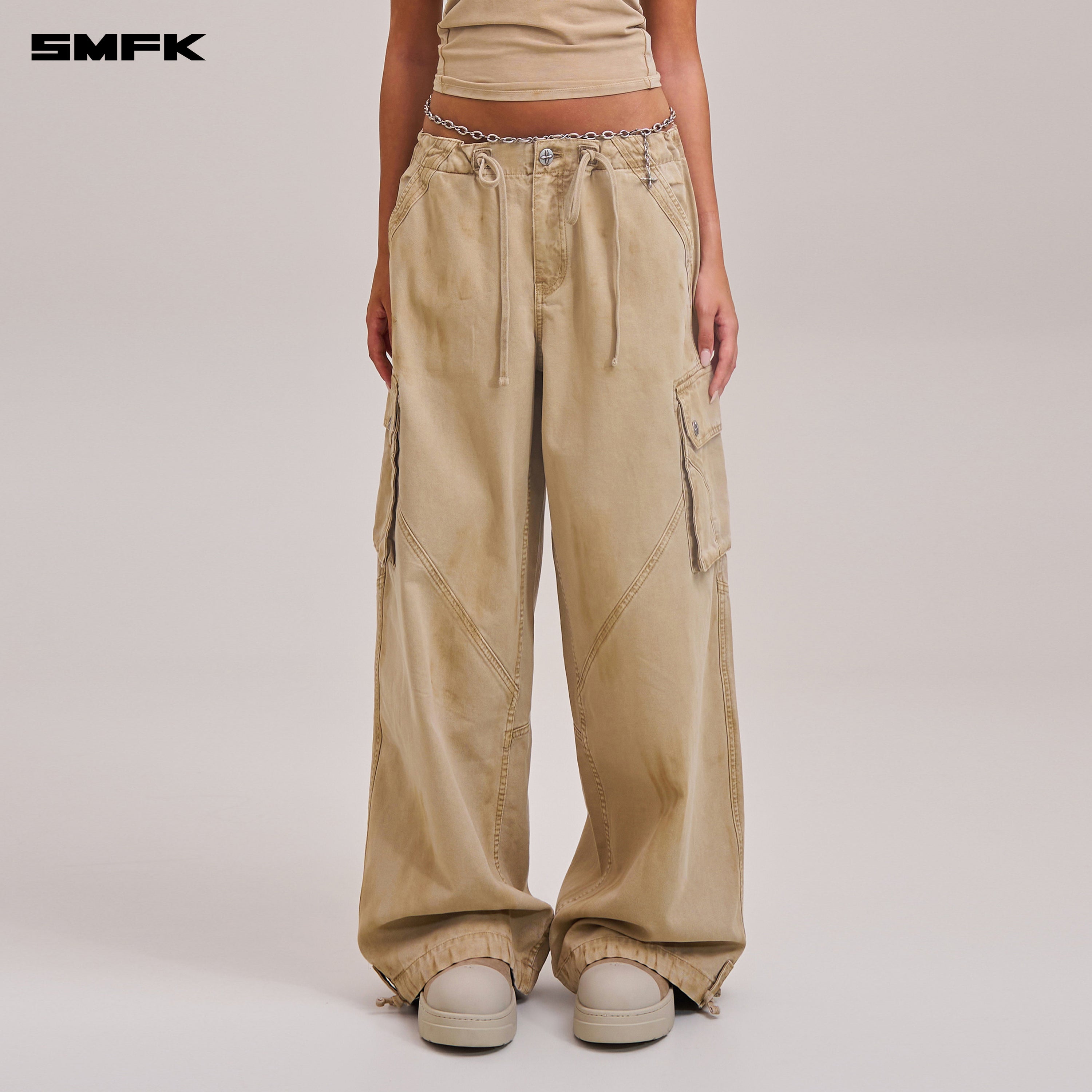 RAGE-WILD ORIGIN HANDCRAFT LOOSE PARA PANTS/GARMENT DYED SAND