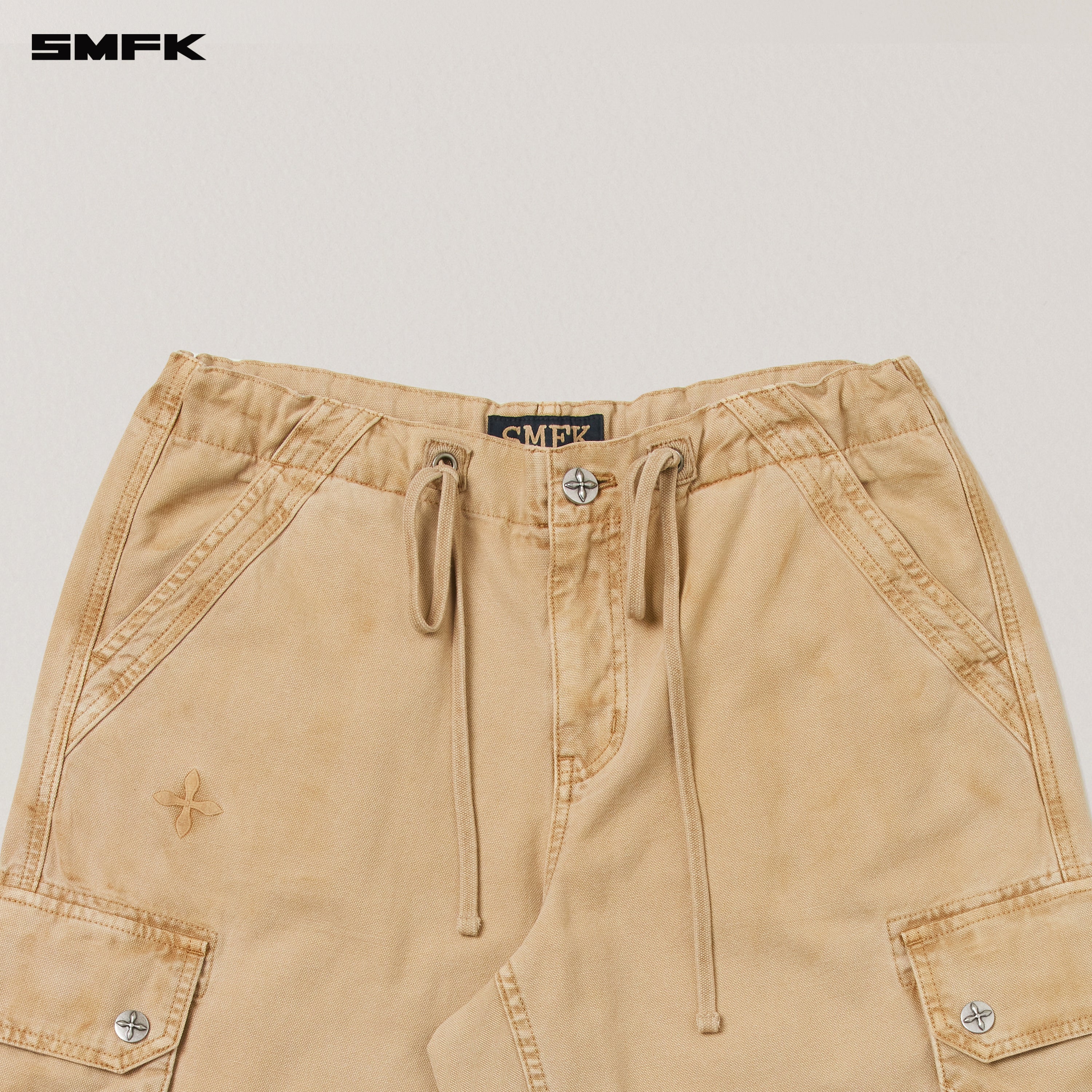 RAGE-WILD ORIGIN HANDCRAFT LOOSE PARA PANTS/GARMENT DYED SAND