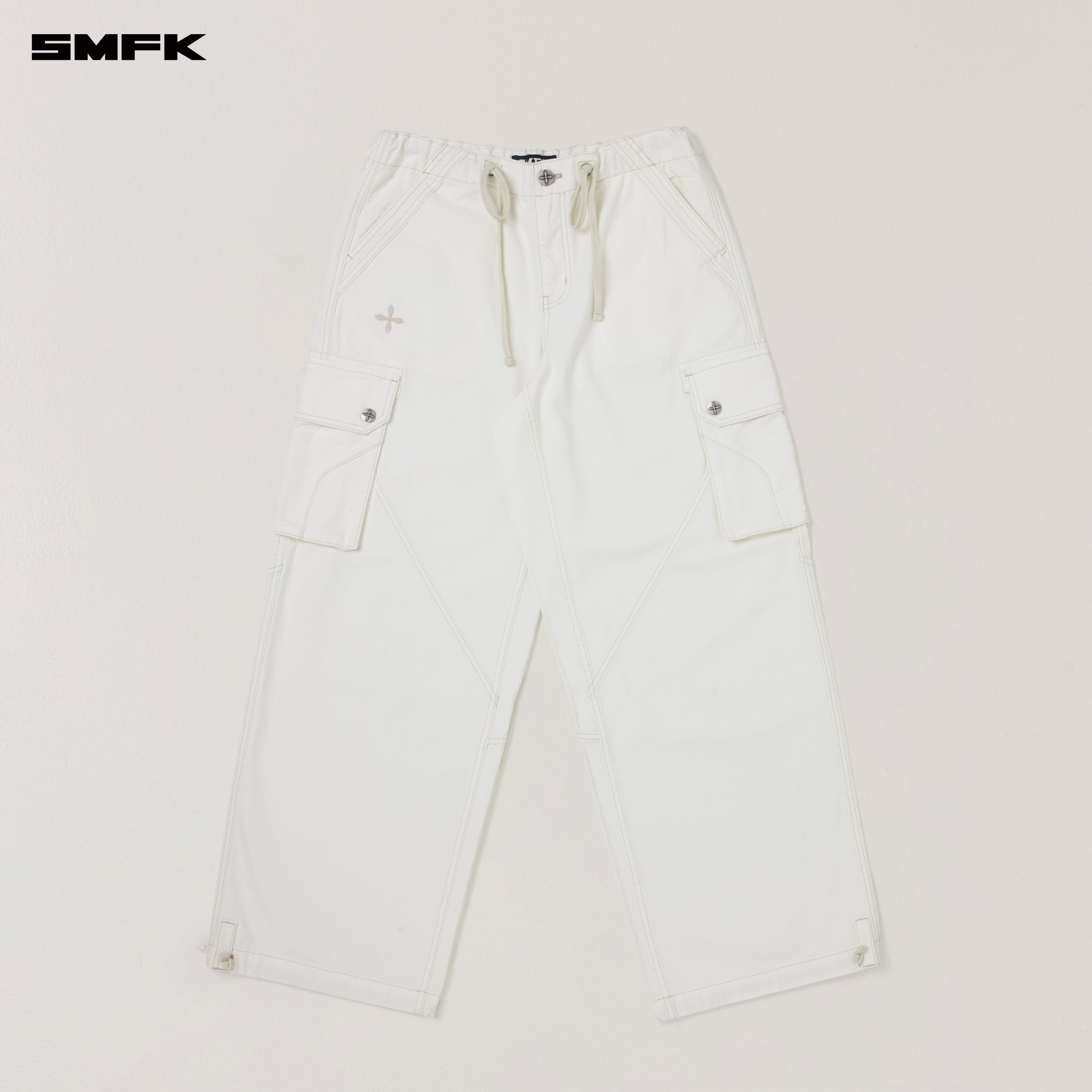 RAGE-WILD ORIGIN HANDCRAFT LOOSE PARA PANTS/GARMENT DYED SNOW MOUNTAIN WHITE