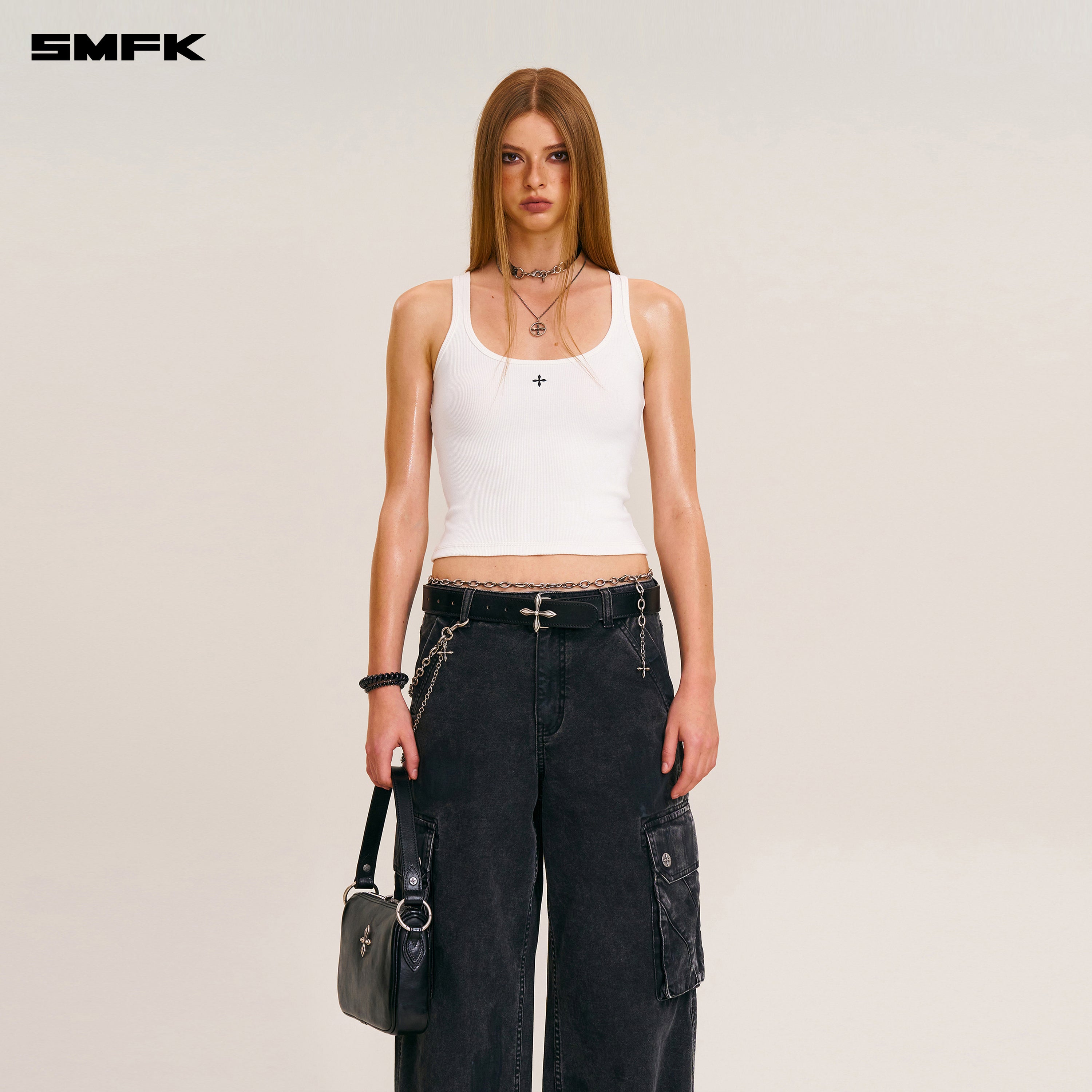 RAGE-WILD ORIGIN HANDCRAFT LOOSE  STRAIGHT CARGO PANTS/GARMENT DYED WILD BLACK