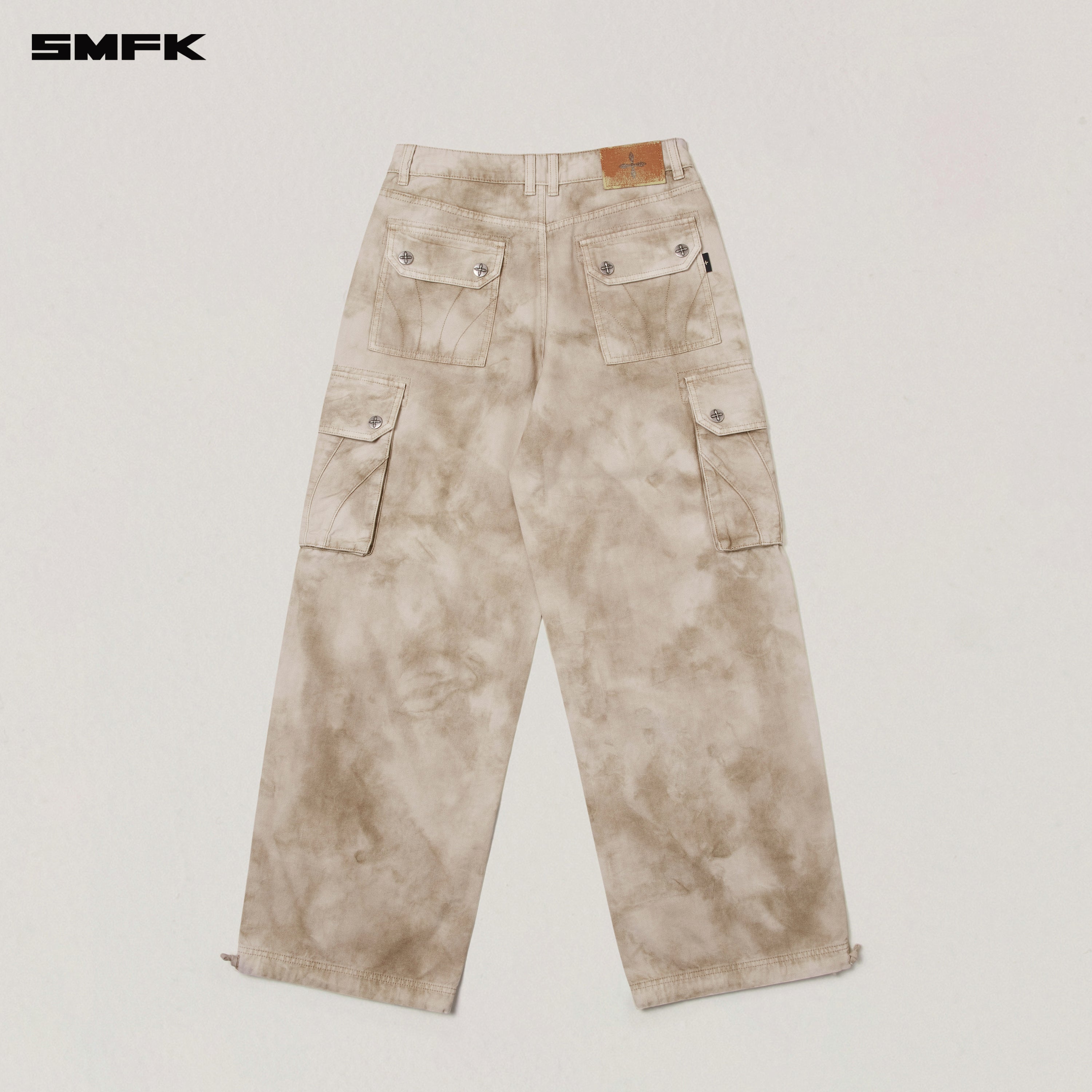 RAGE-WILD ORIGIN HANDCRAFT LOOSE  STRAIGHT CARGO PANTS/GARMENT DYED WILD BROWN