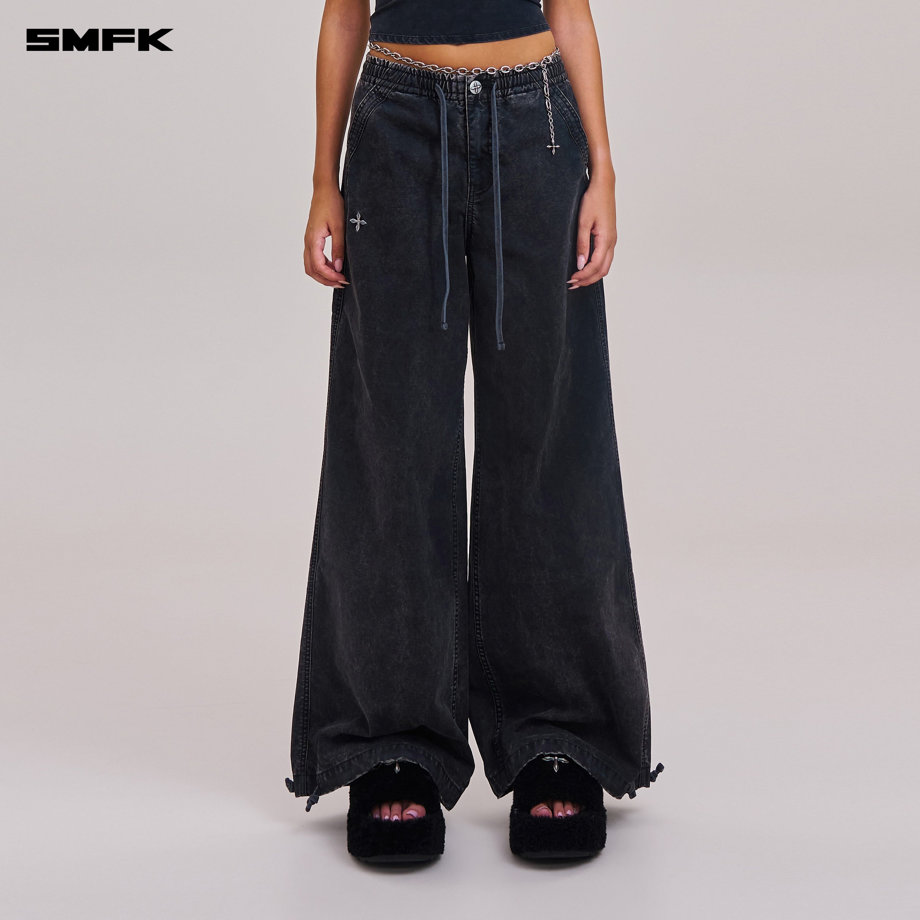 RAGE WILD ORIGIN HANDCRAFT TOWER SPORTS CARGO PANTS/GARMENT DYED WILD BLACK