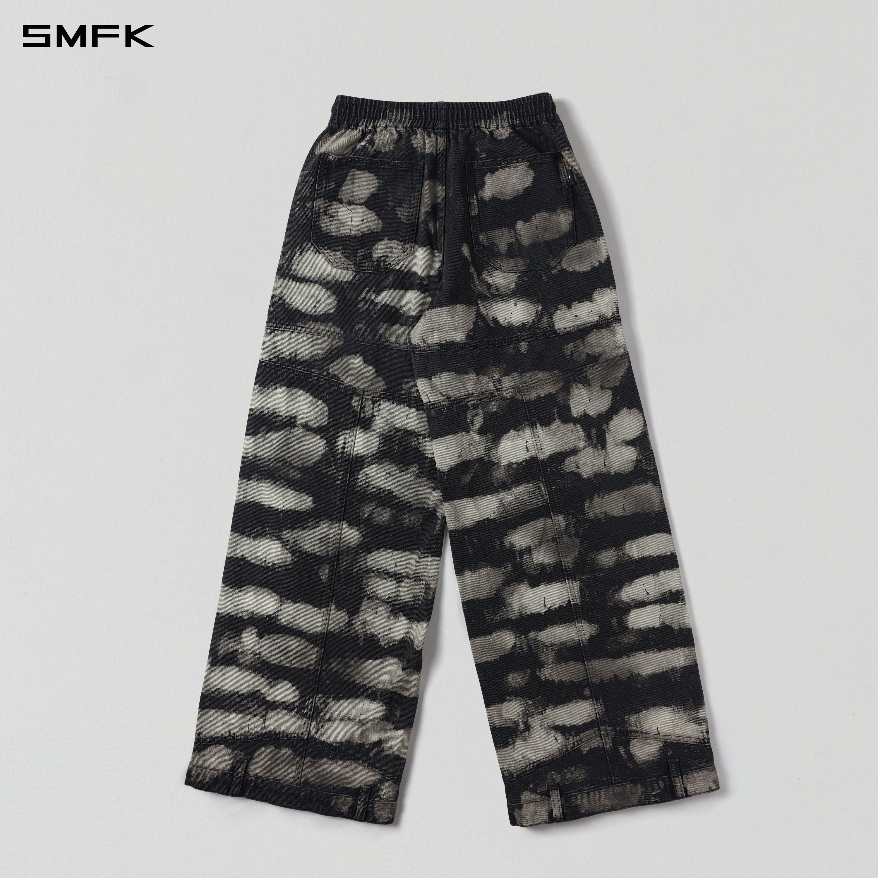 WILD  UPSIDE DOWN DENIM SPORTS PANTS/DENIM ANTIQUE TREATMENT+PAINTING/W INK CAMO