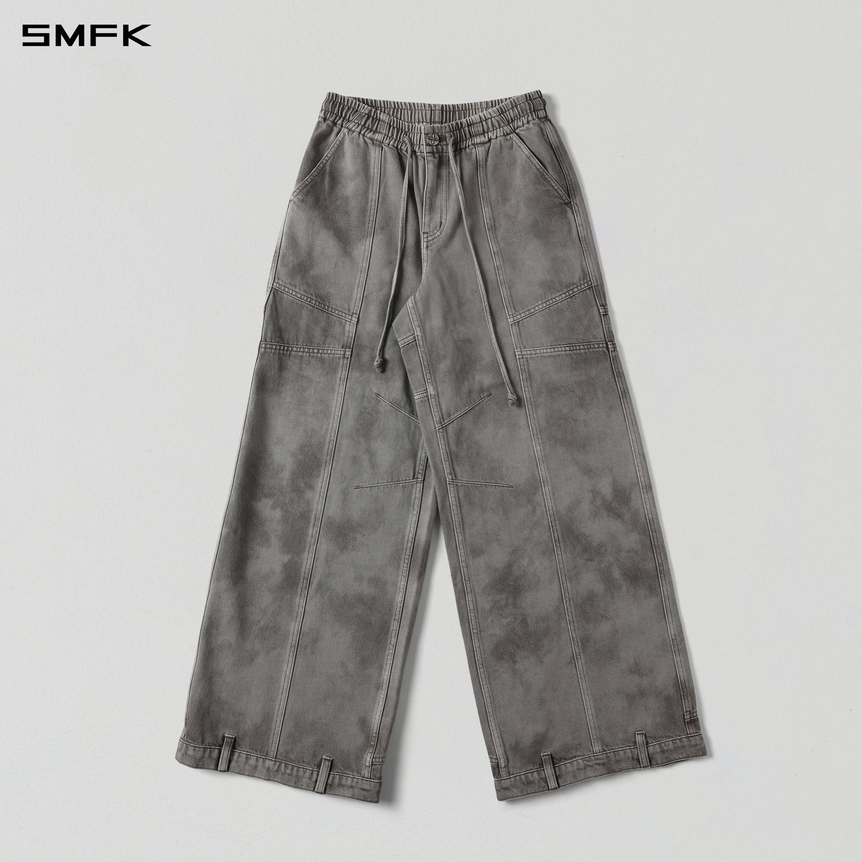 WILD  UPSIDE DOWN DENIM SPORTS PANTS/DENIM ANTIQUE TREATMENT/W MIRAGE GREY