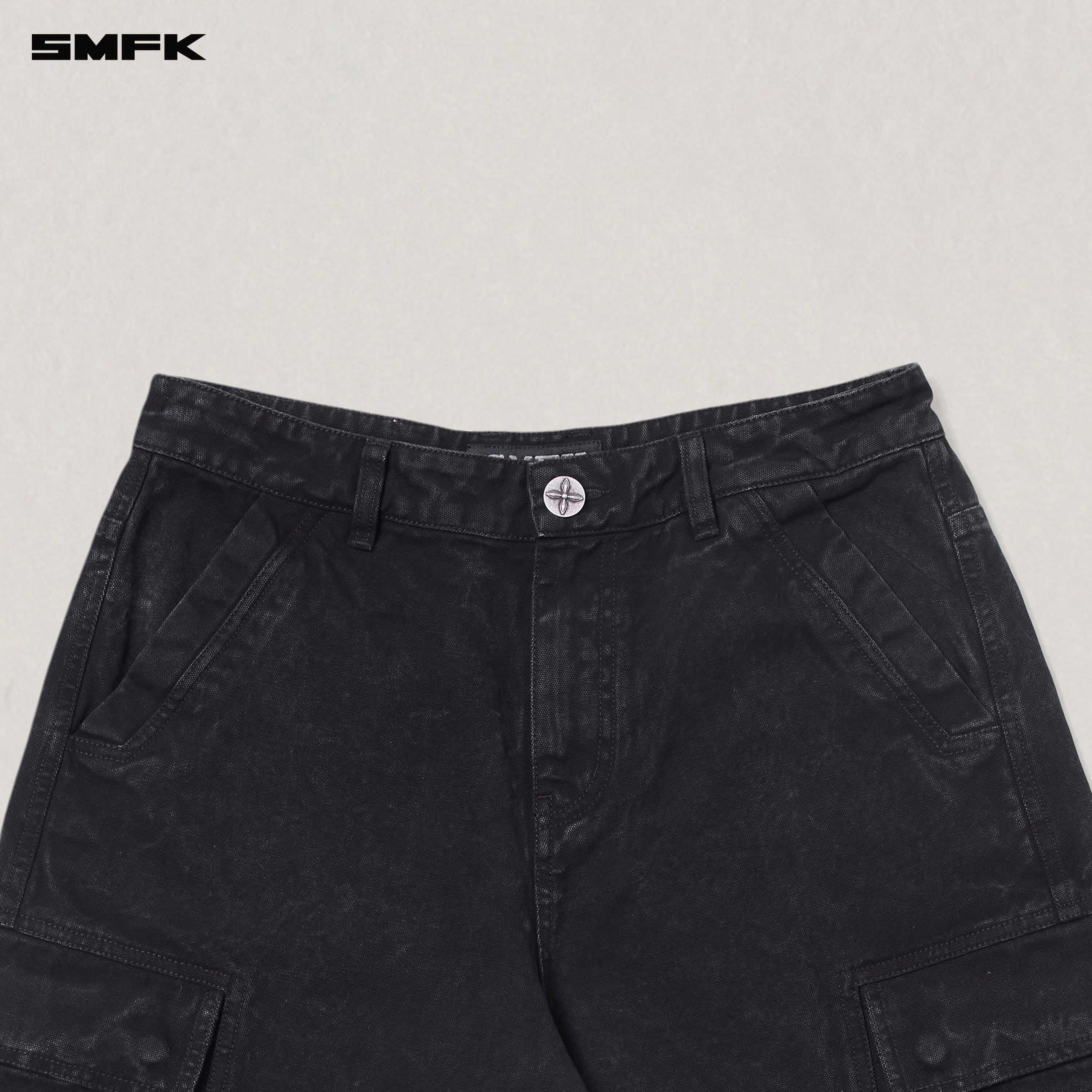 VINTAGE-STORM ONE CUT ARC CARGO PANTS/FADE DYE WILD BLACK