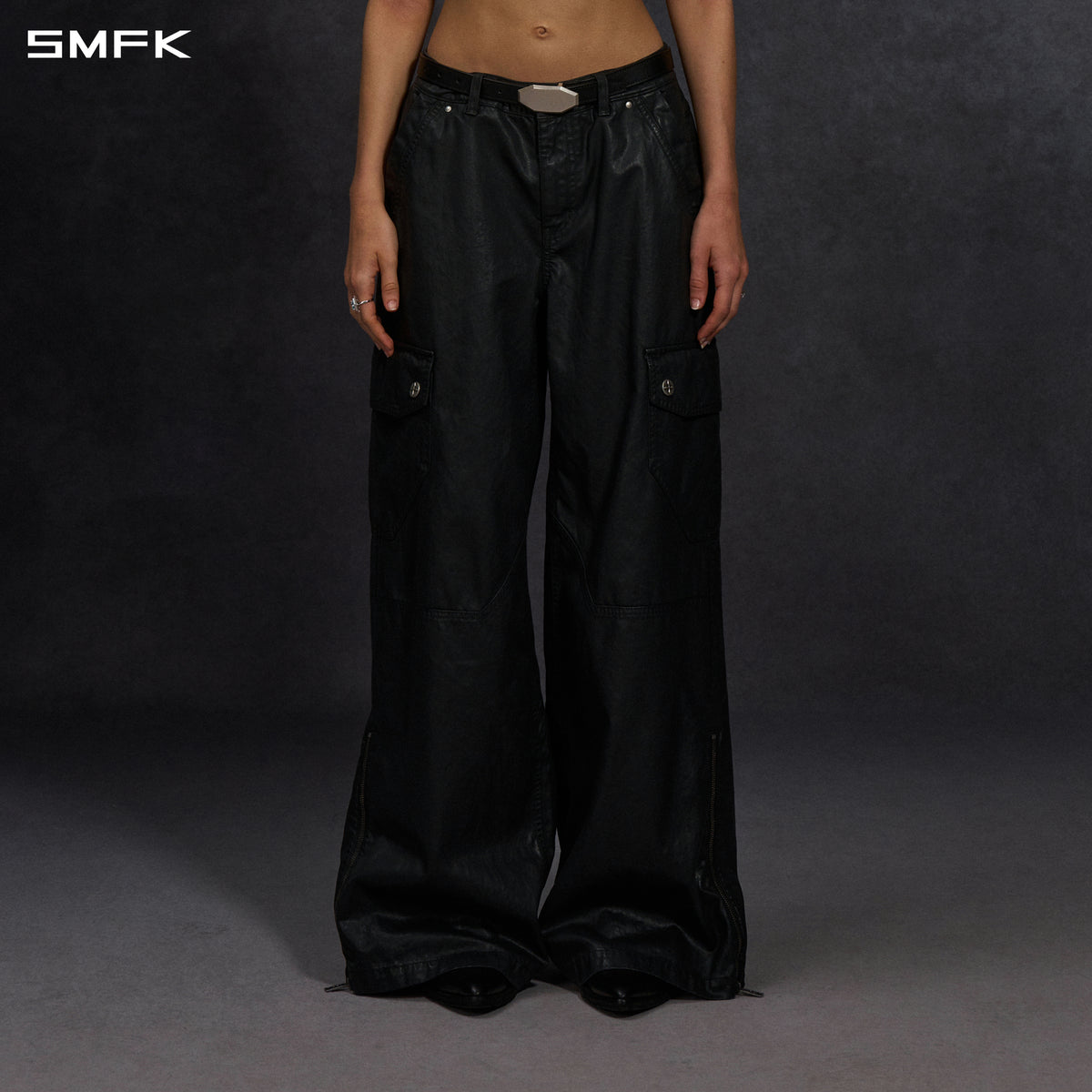 MIRAGE SIREN COLD DYE CARGO PANTS/COLD DYE+WAX/W INK BLACK