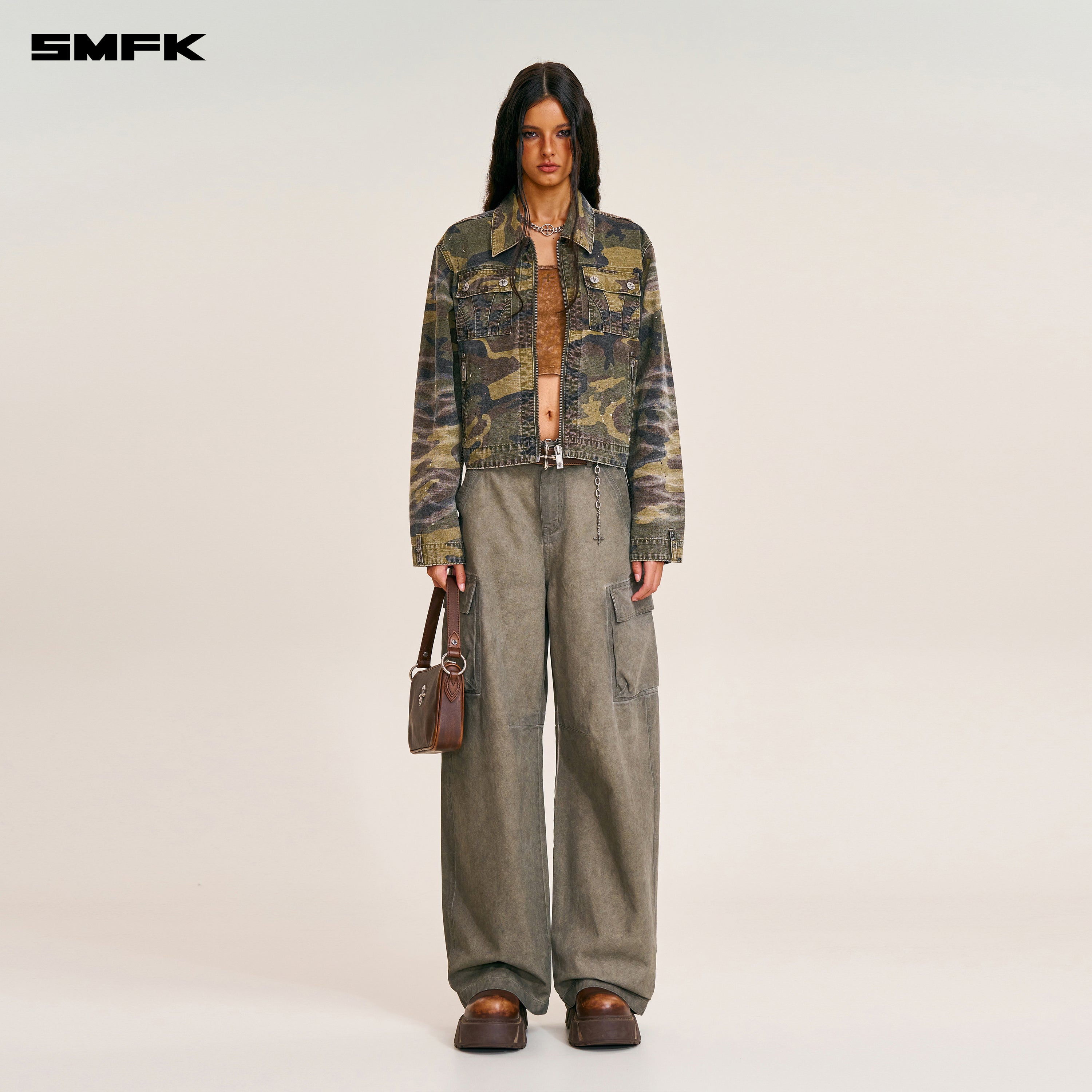 VINTAGE-STORM ONE CUT ARC CARGO PANTS/FADE DYE WILD BROWN