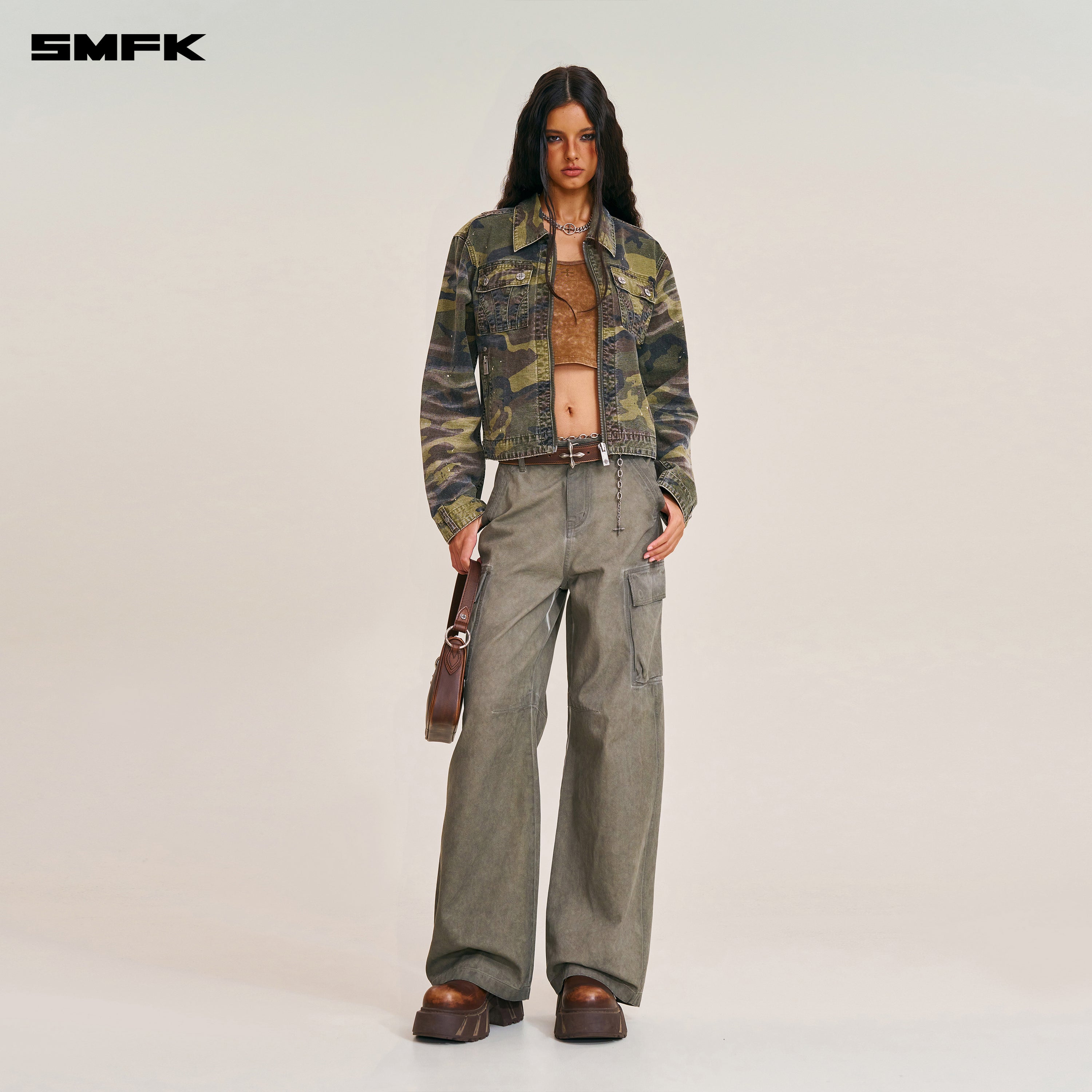 VINTAGE-STORM ONE CUT ARC CARGO PANTS/FADE DYE WILD BROWN