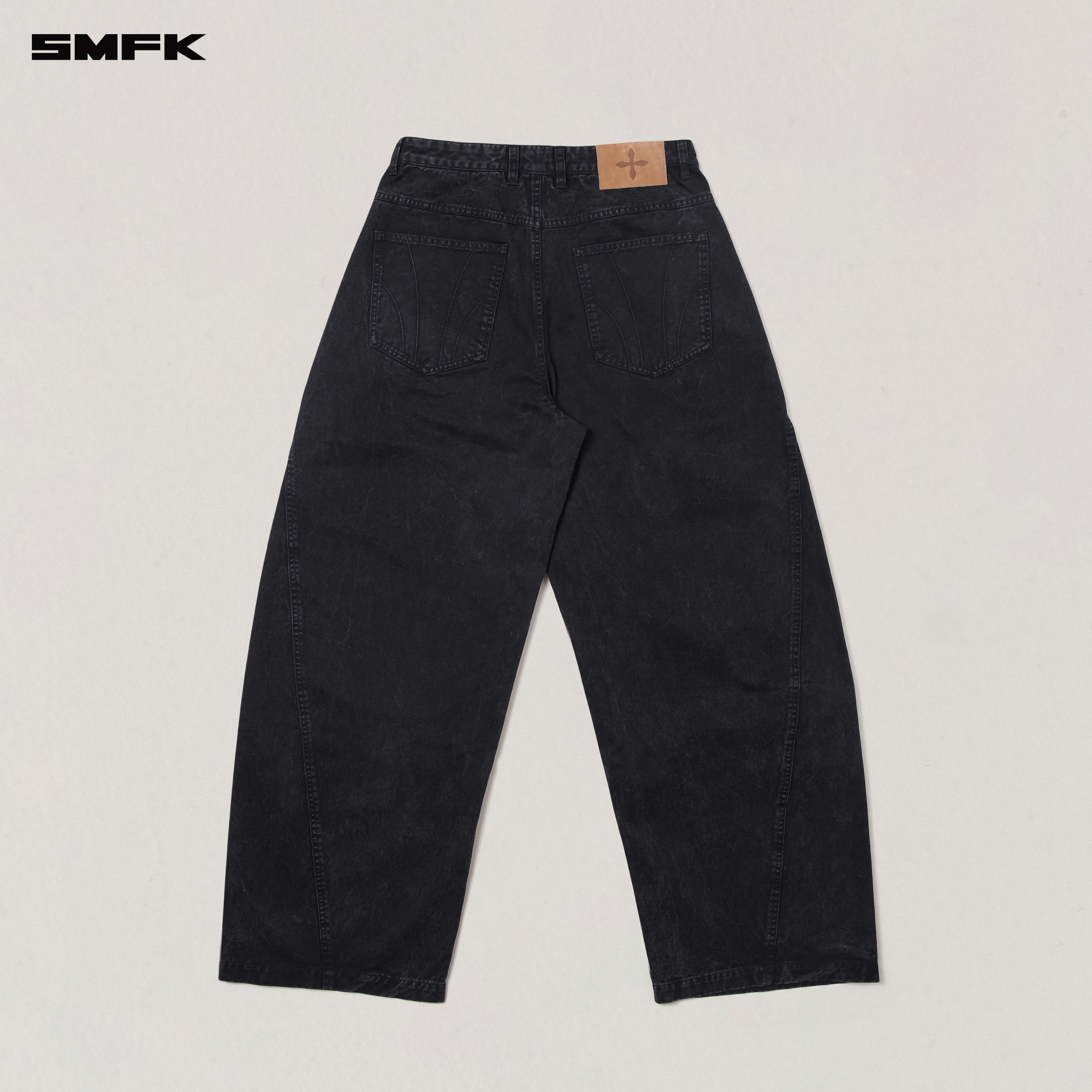 VINTAGE-STORM SPIRAL ARC CARGO PANTS/FADE DYE WILD BLACK