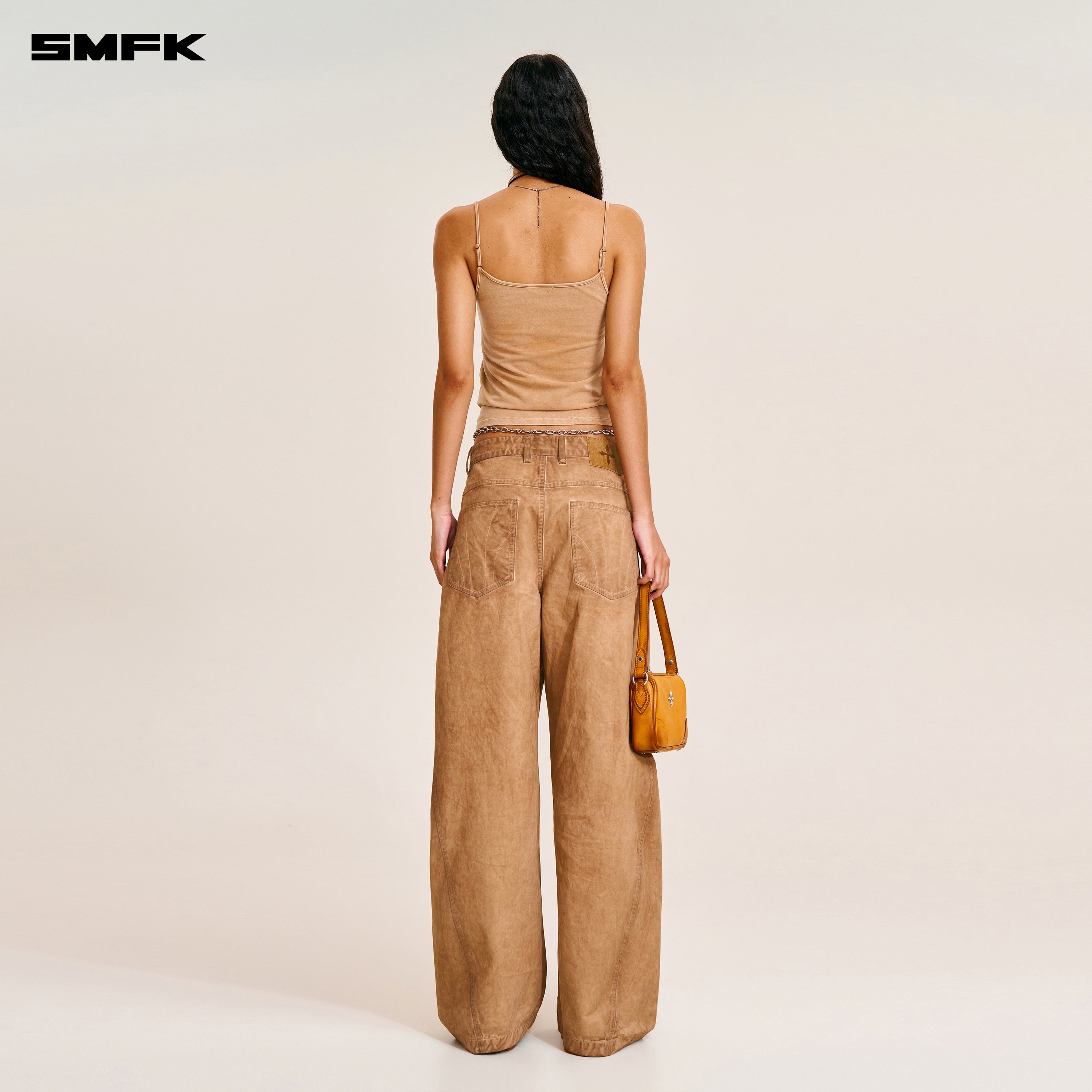 VINTAGE-STORM SPIRAL ARC CARGO PANTS/FADE DYE FADING DESERT