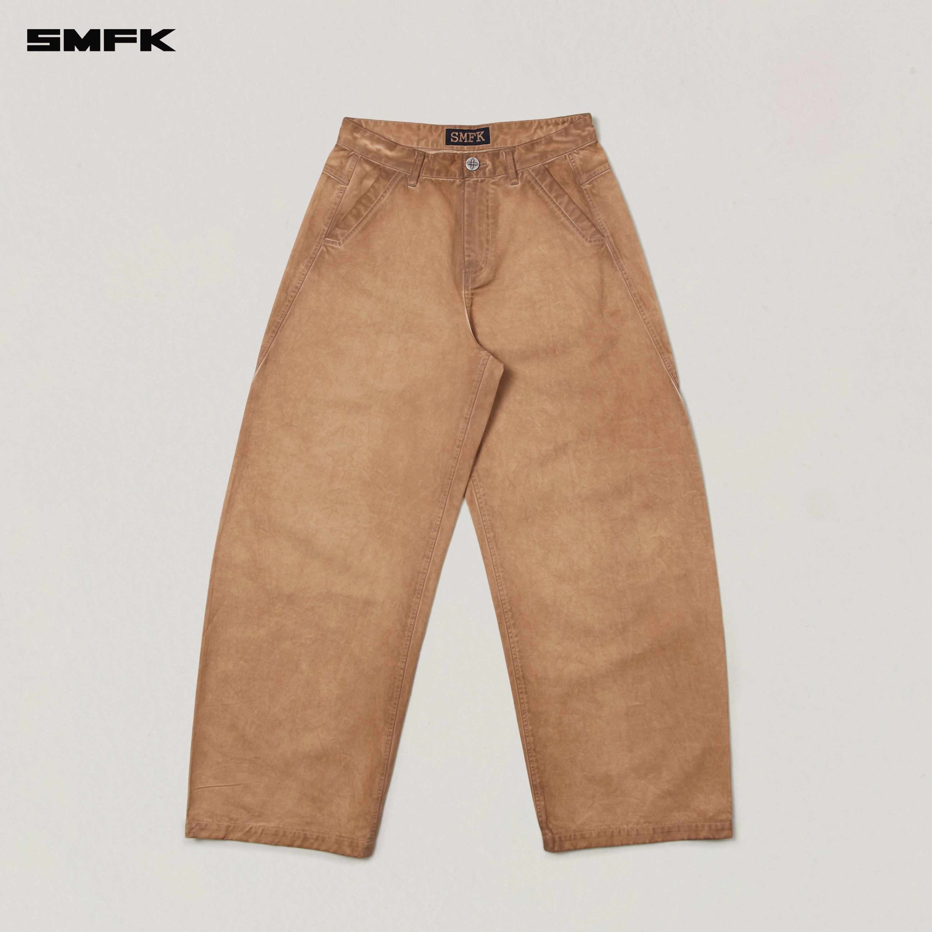 VINTAGE-STORM SPIRAL ARC CARGO PANTS/FADE DYE FADING DESERT