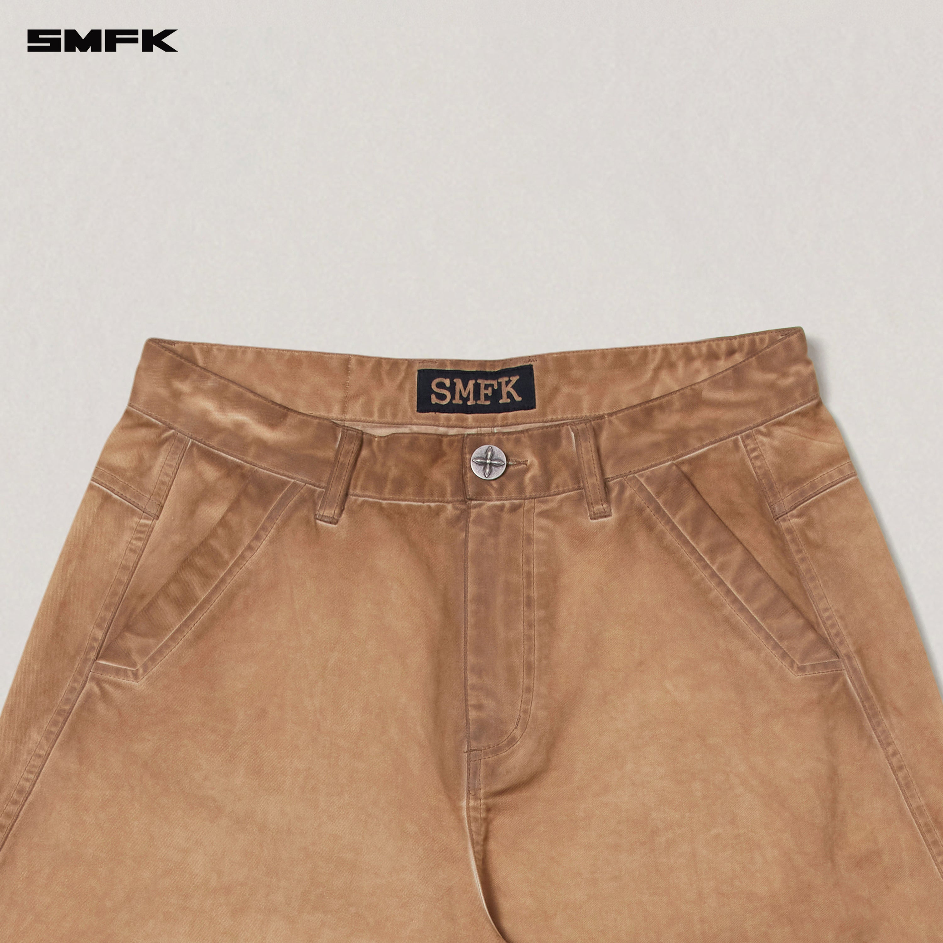 VINTAGE-STORM SPIRAL ARC CARGO PANTS/FADE DYE FADING DESERT