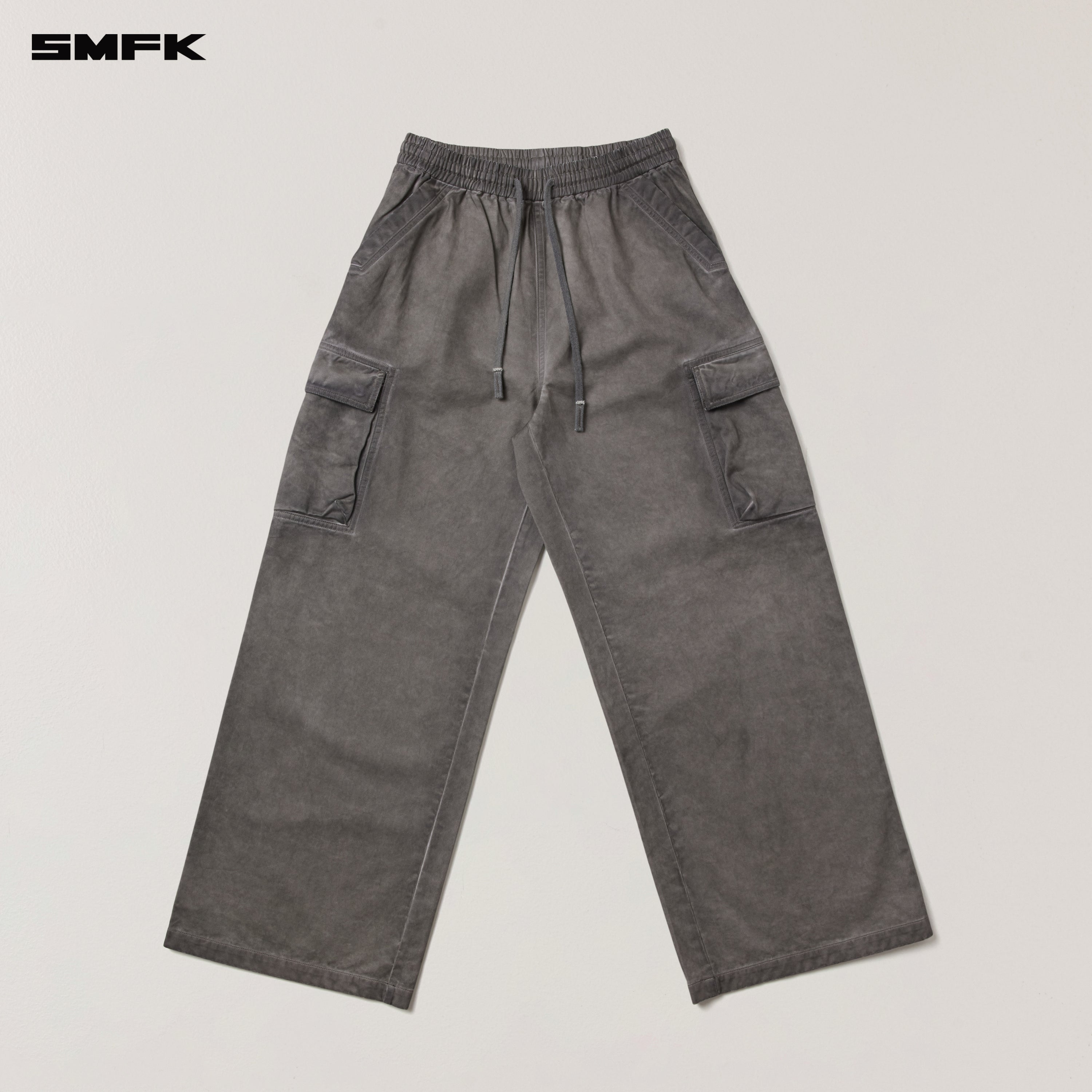 VINTAGE-STORM LOOSE SPORTS CARGO PANTS/FADE DYE WILD BROWN