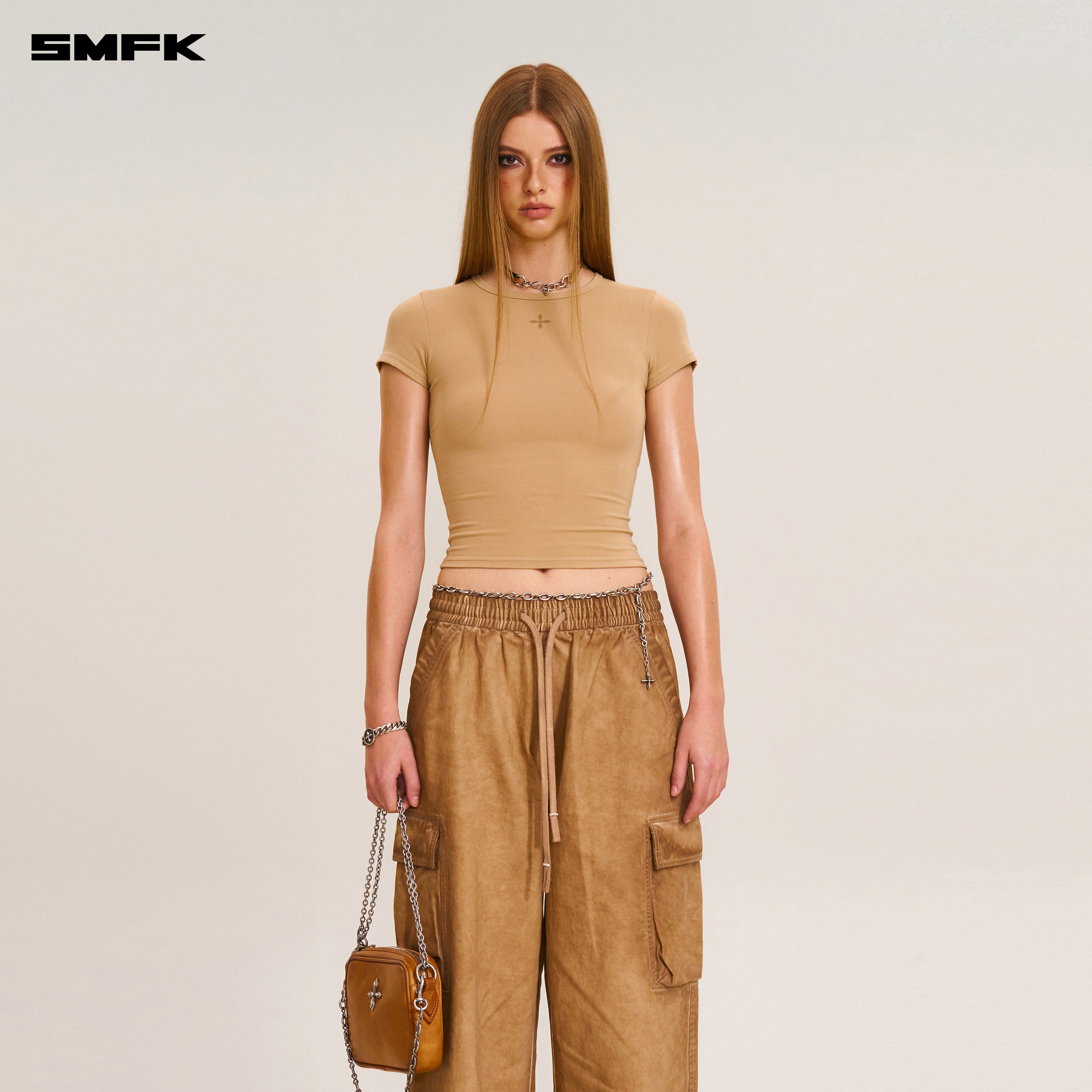 VINTAGE-STORM LOOSE SPORTS CARGO PANTS/FADE DYE FADING DESERT
