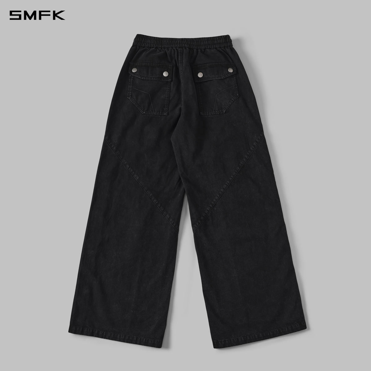 MIRAGE SIREN COLD DYE LOOSE BASKETBALL SPORTS CARGO PANTS/COTTON+GARMENT DYE/U WILD BLACK