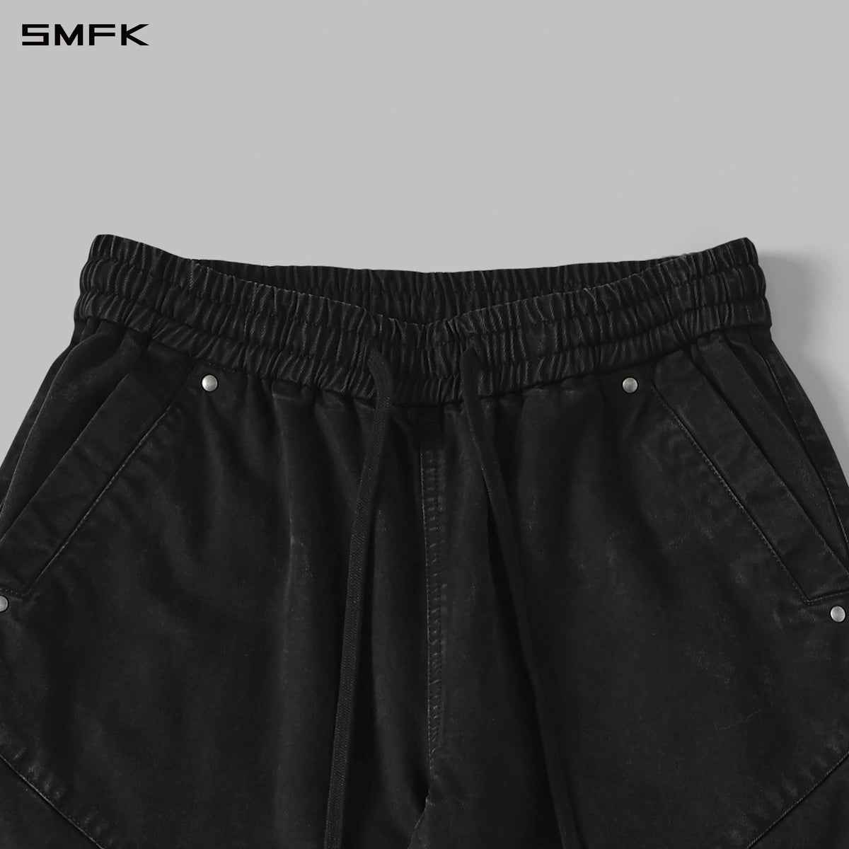 MIRAGE SIREN COLD DYE LOOSE BASKETBALL SPORTS CARGO PANTS/COTTON+GARMENT DYE/U WILD BLACK