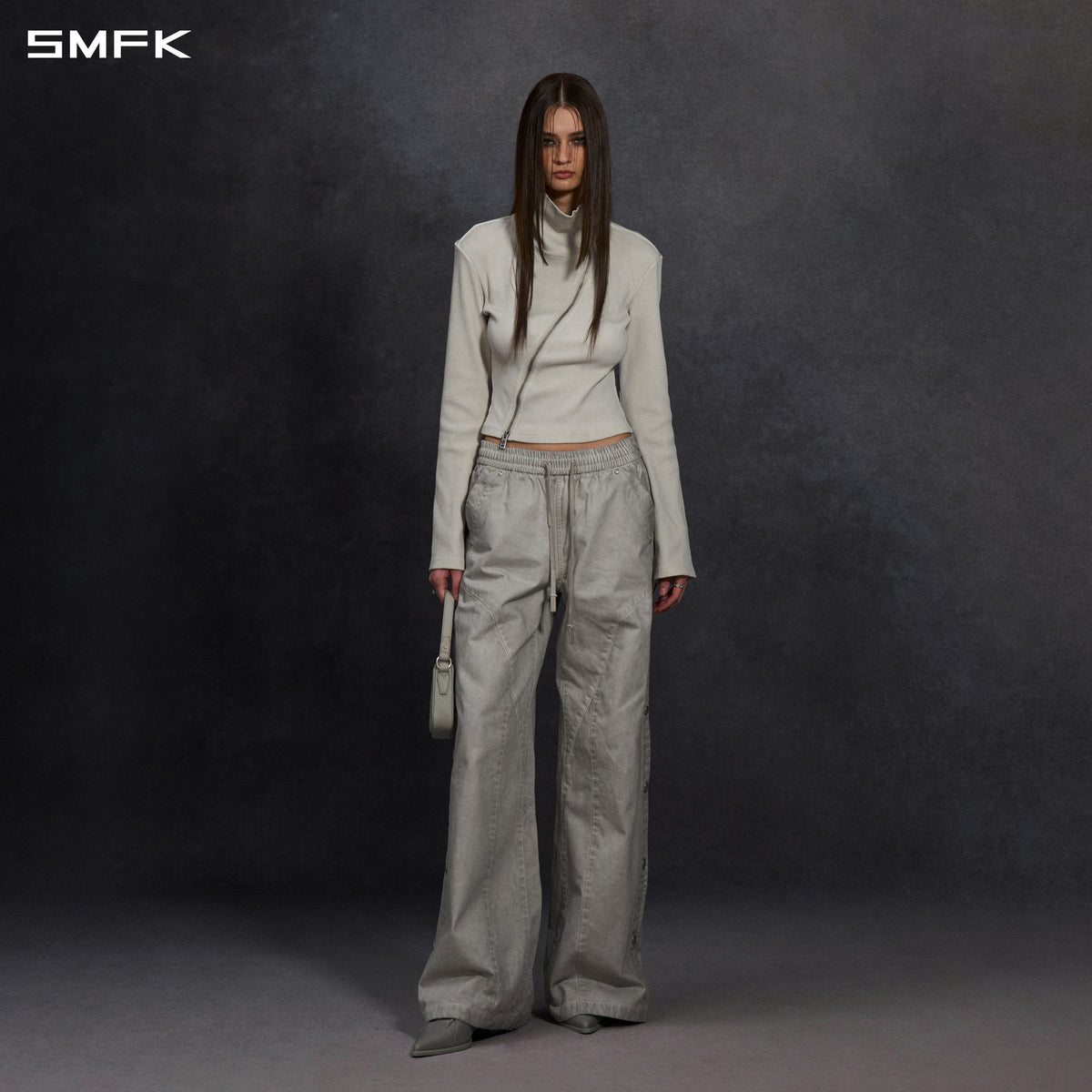 MIRAGE SIREN COLD DYE LOOSE BASKETBALL CARGO PANTS/COTTON+COLD DYE/U ASH GREY