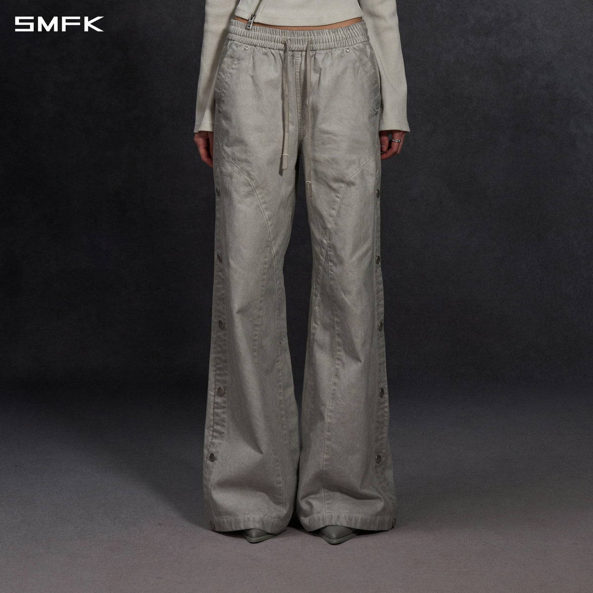 MIRAGE SIREN COLD DYE LOOSE BASKETBALL CARGO PANTS/COTTON+COLD DYE/U ASH GREY