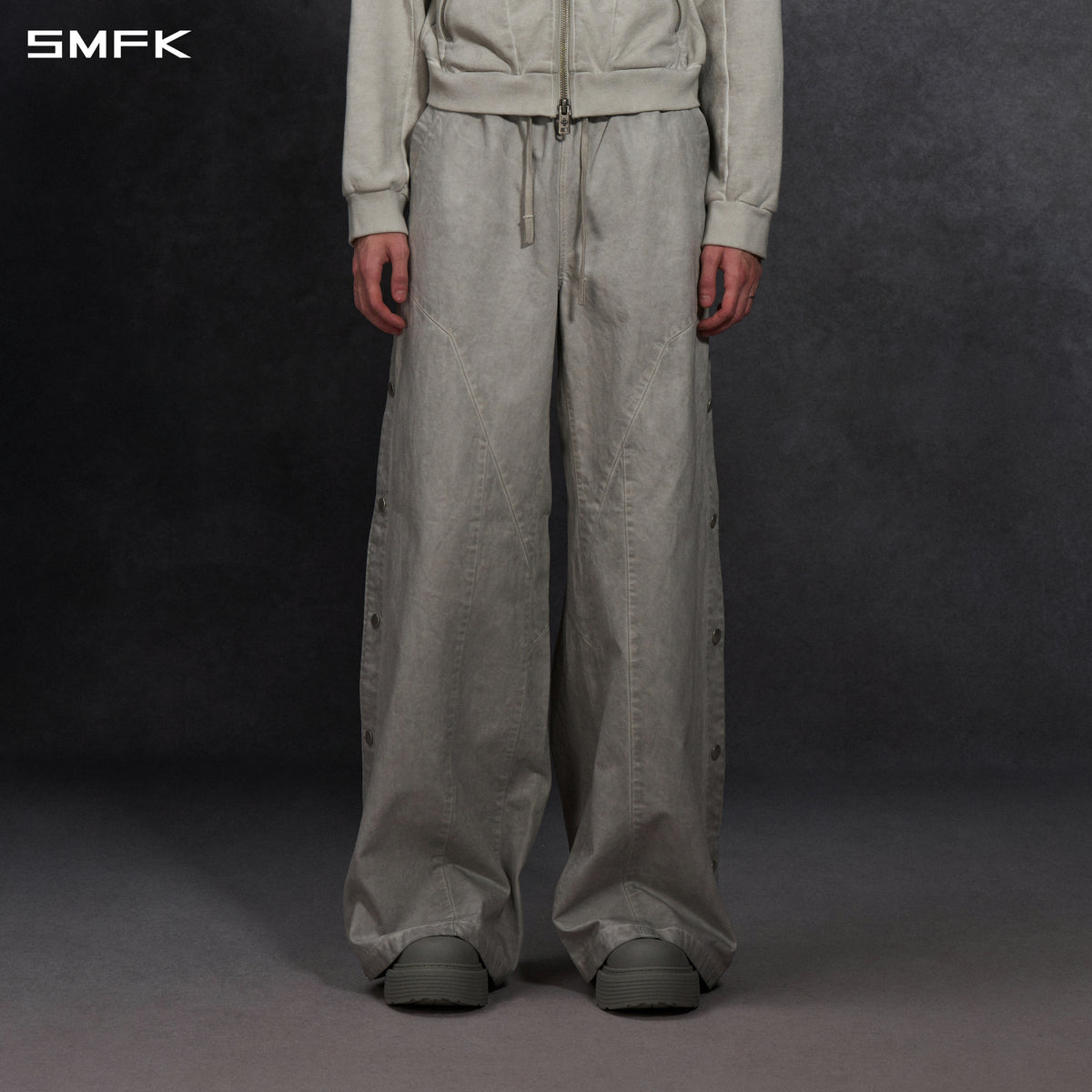 MIRAGE SIREN COLD DYE LOOSE BASKETBALL CARGO PANTS/COTTON+COLD DYE/U ASH GREY