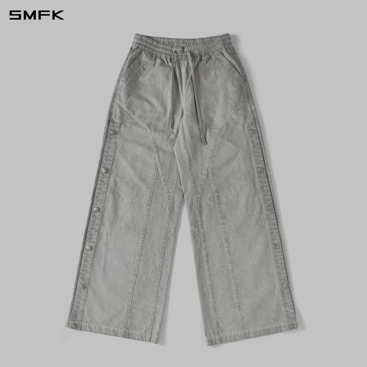 MIRAGE SIREN COLD DYE LOOSE BASKETBALL CARGO PANTS/COTTON+COLD DYE/U ASH GREY